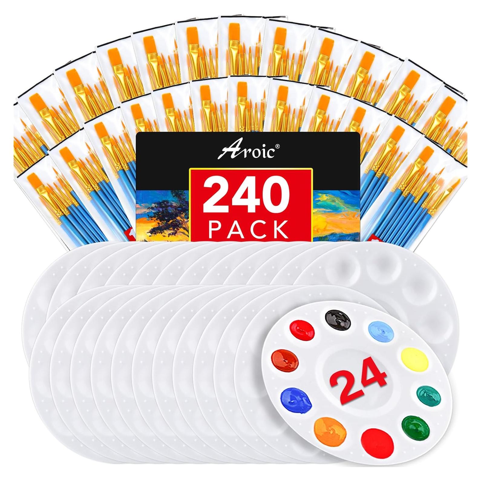 Conjunto de Pinceles y Paletas AROIC 240 Piezas para Pintura
