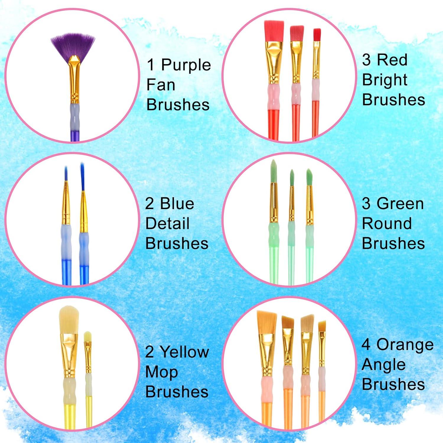 Paquete de 15 Pinceles de Pintura KEVIN&SASA CRAFTS Multicolor