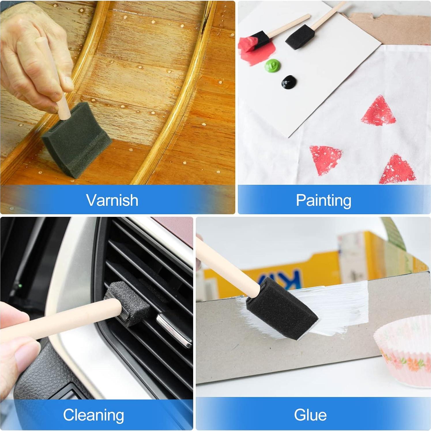 Kit de 24 Brochas de Pintura de Espuma Phinus - 2.54 a 7.62 cm