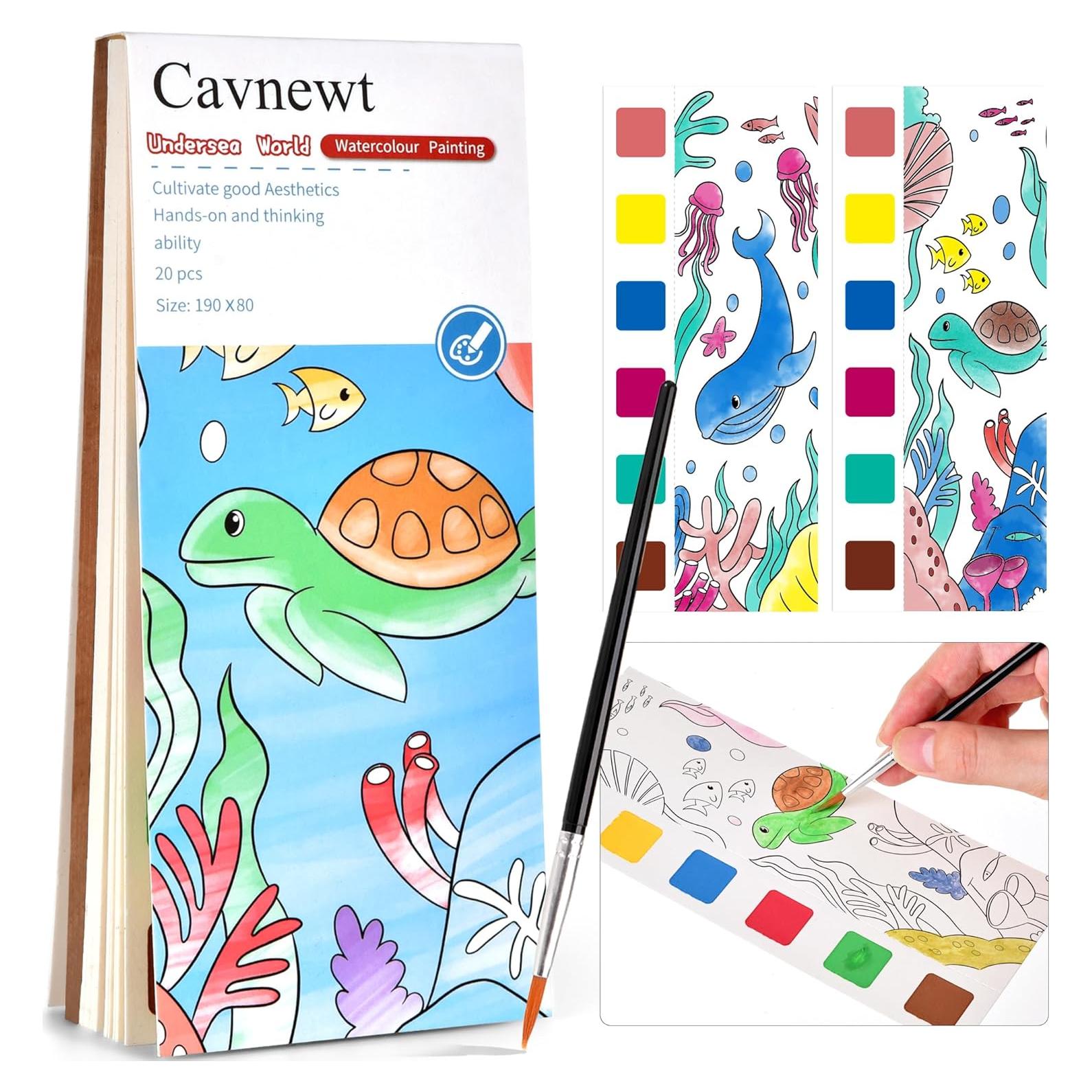 Libro de Acuarela Pocket Cavnewt - Mundo Submarino, 21 Páginas