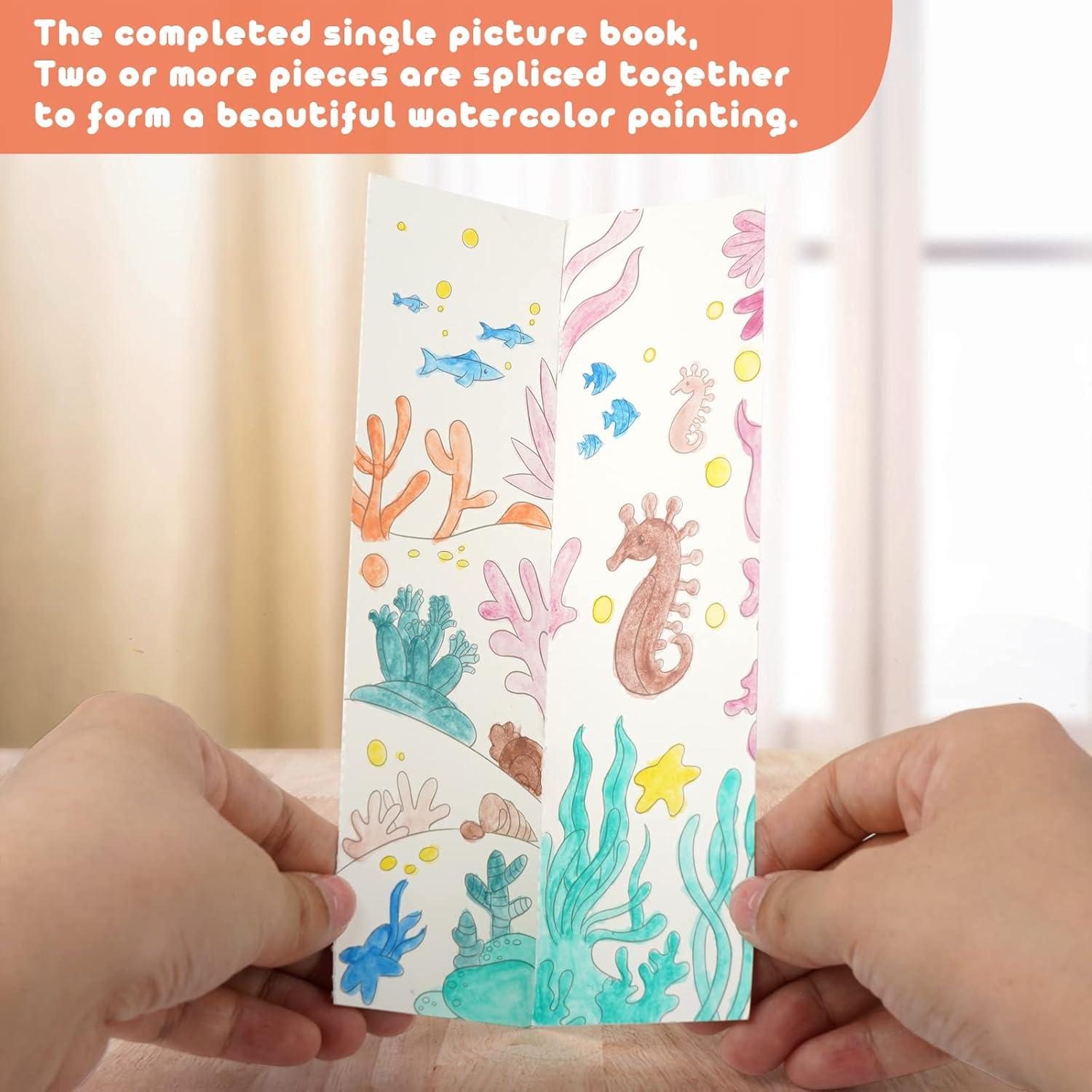 Libro de Acuarela Pocket Cavnewt - Mundo Submarino, 21 Páginas