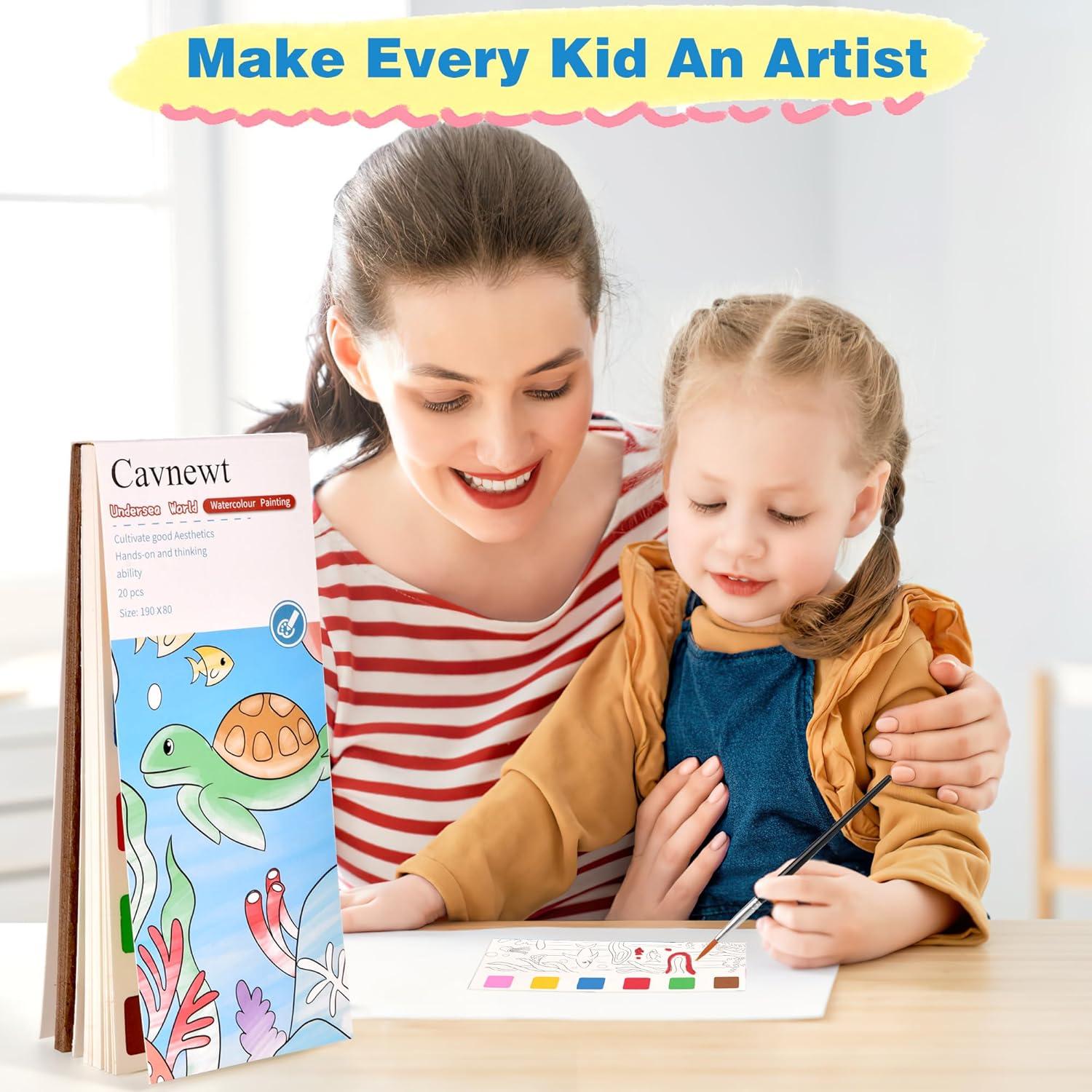 Libro de Acuarela Pocket Cavnewt - Mundo Submarino, 21 Páginas