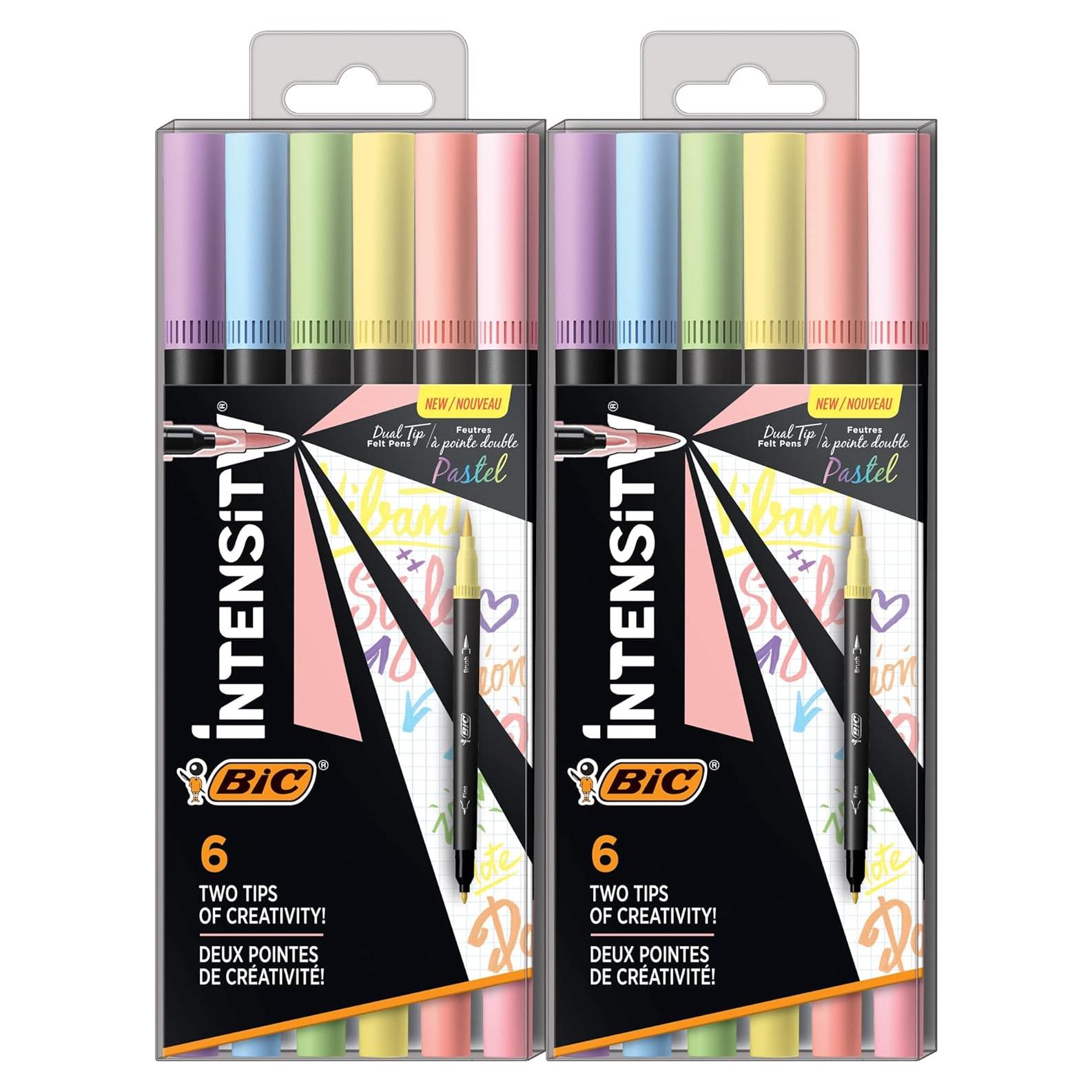 Marcadores BIC Intensity Doble Punta Pastel 0.7mm - Paquete 12