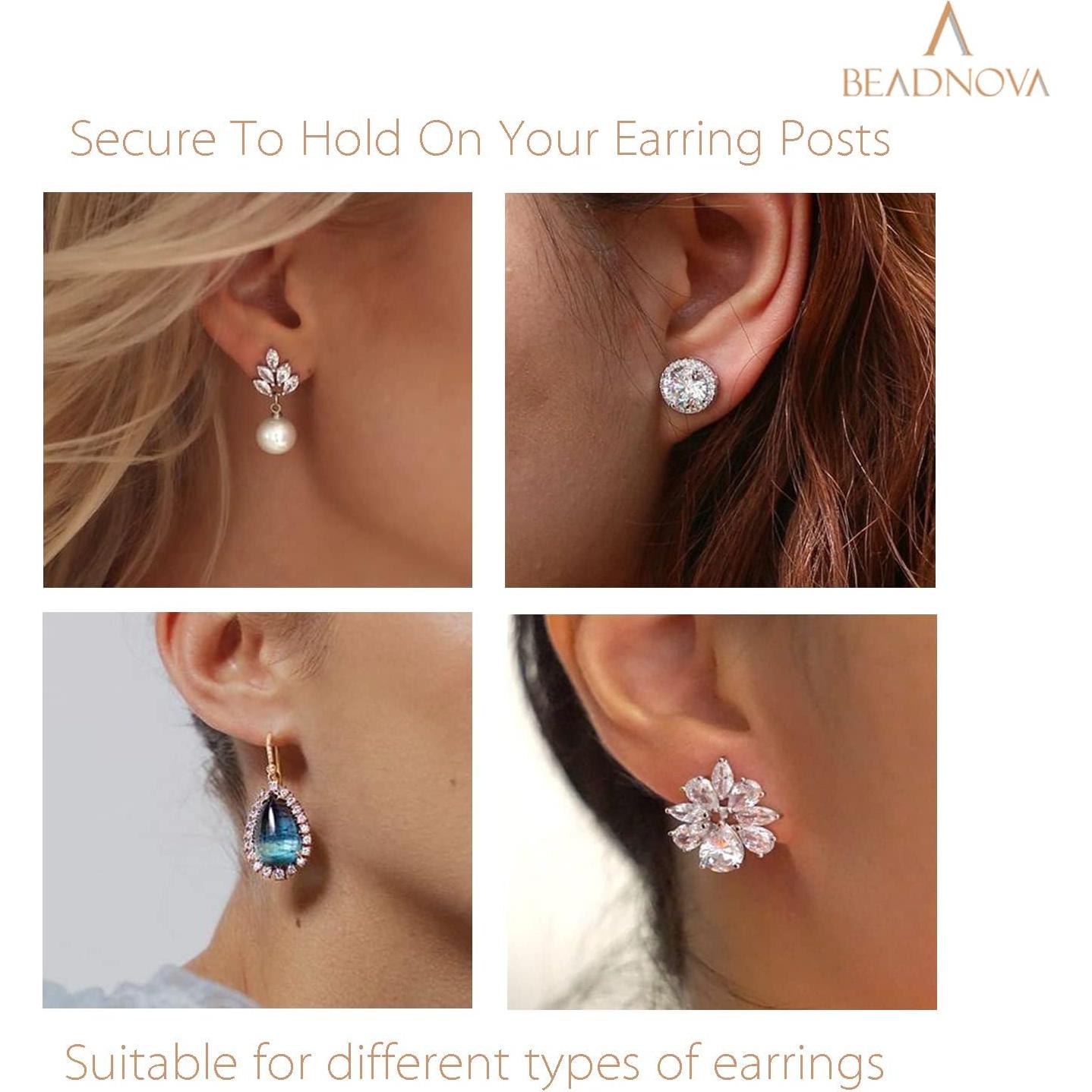 Respaldo de Pendientes Hipoalergénico BEADNOVA 240 Pcs Plateado