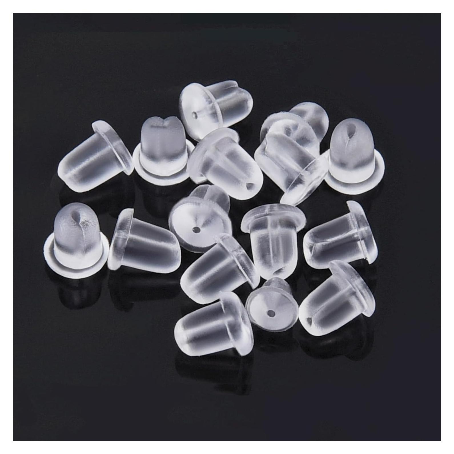 Respaldos de Aretes de Goma KASBEE 500 Piezas Transparentes