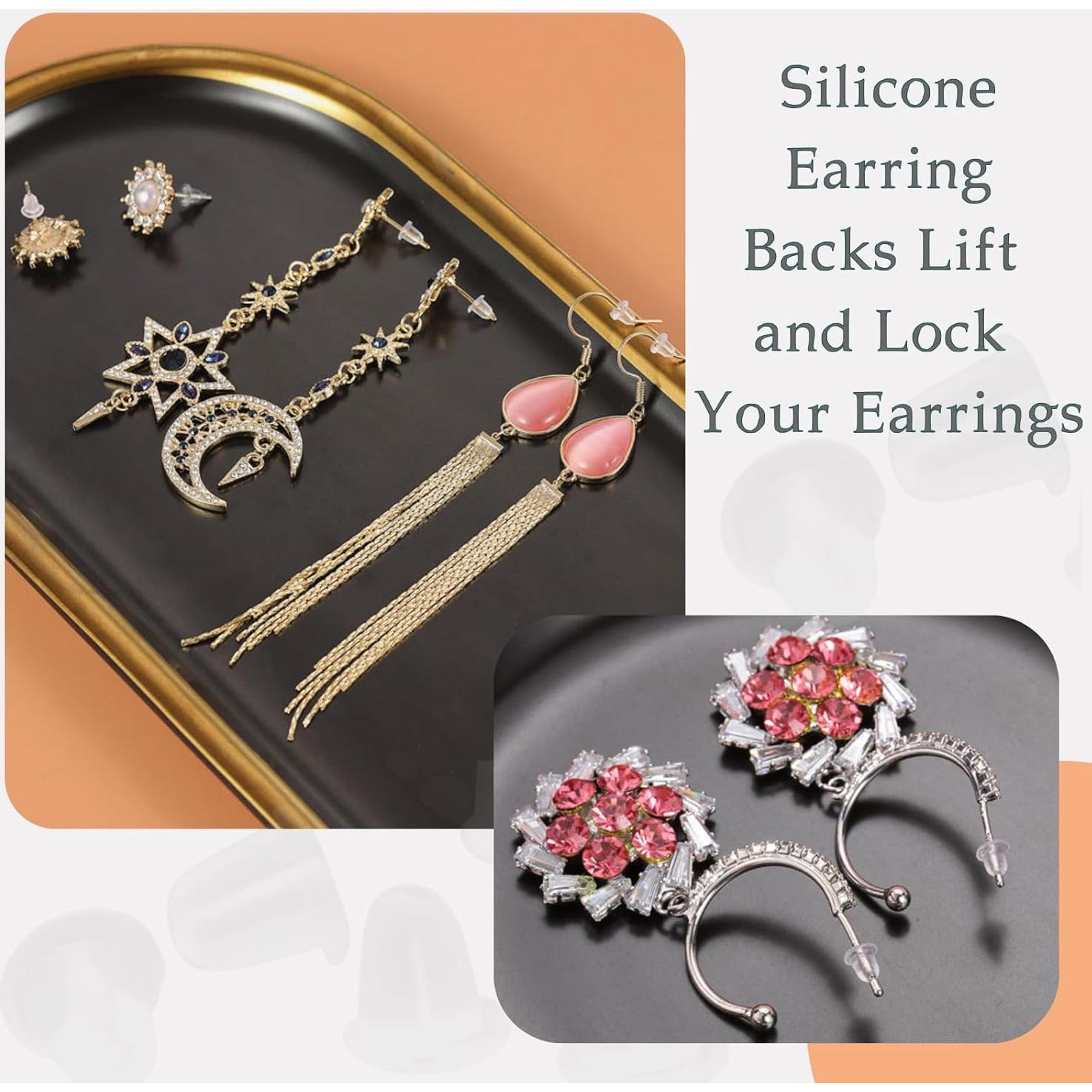 Respaldos de Aretes de Goma KASBEE 500 Piezas Transparentes