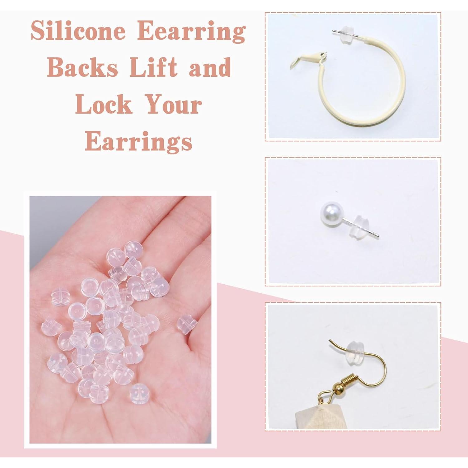 Respaldos de Aretes de Silicona KASBEE 12PCS Transparentes