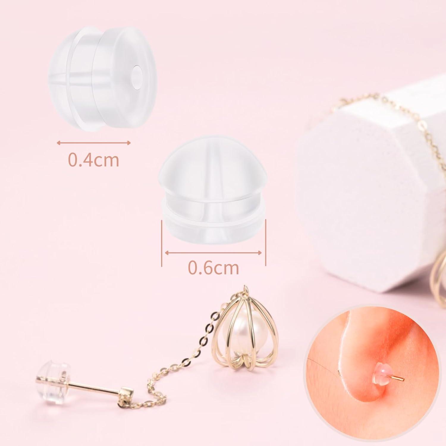 Respaldos de Aretes de Silicona KASBEE 12PCS Transparentes