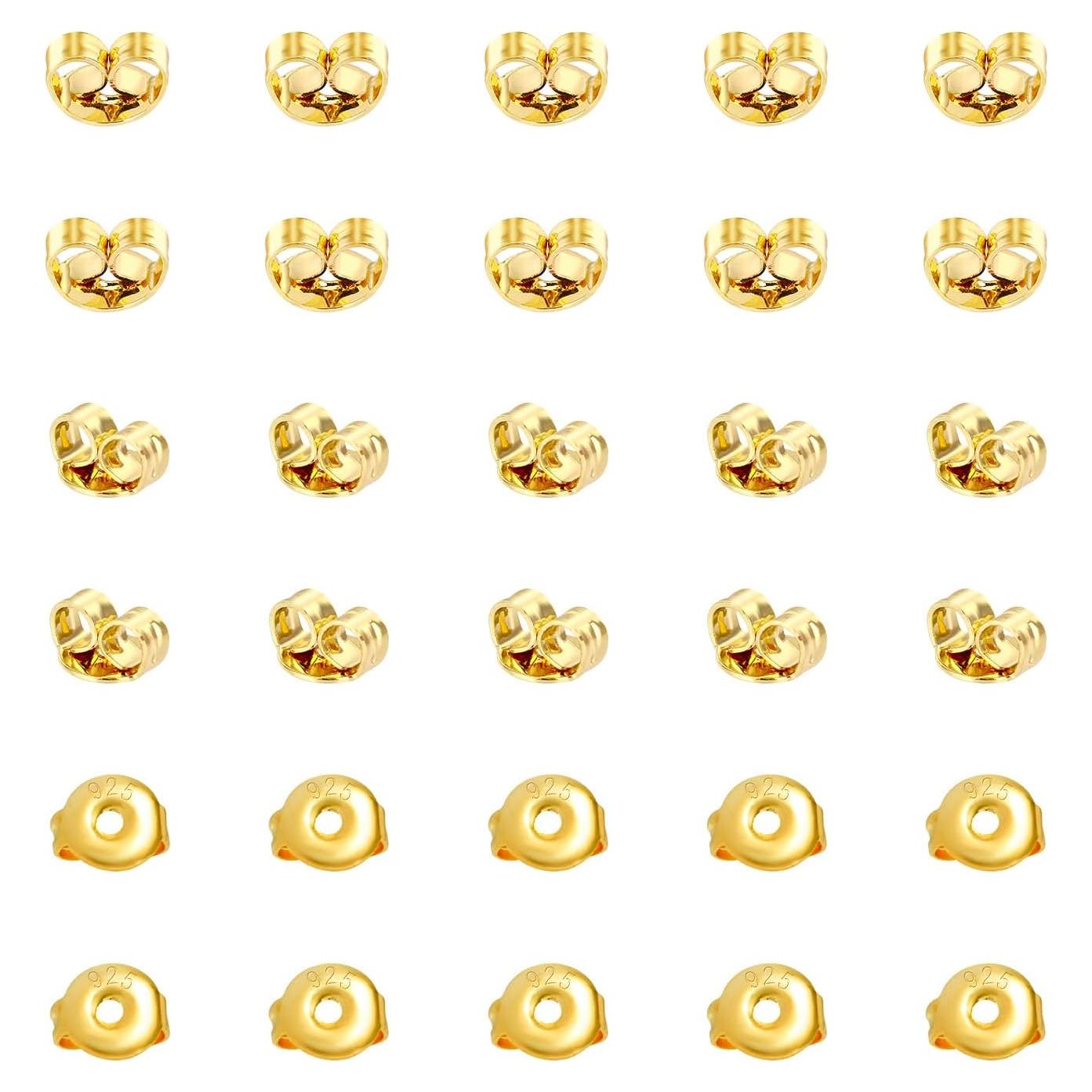 30 Respaldo de Pendientes Hipoalergénico KINBOM Oro 18K