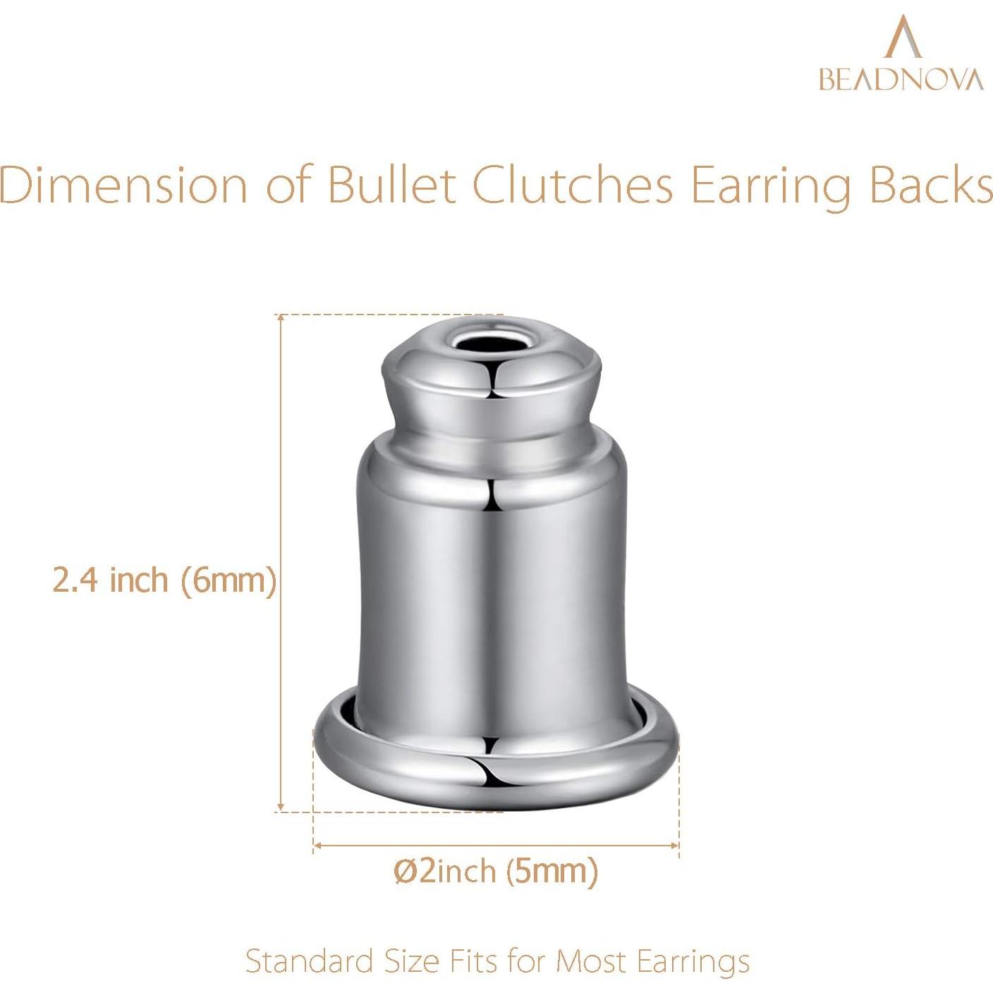 Respaldo de Pendientes BEADNOVA Hipoalergénico 200pcs Oro Plata