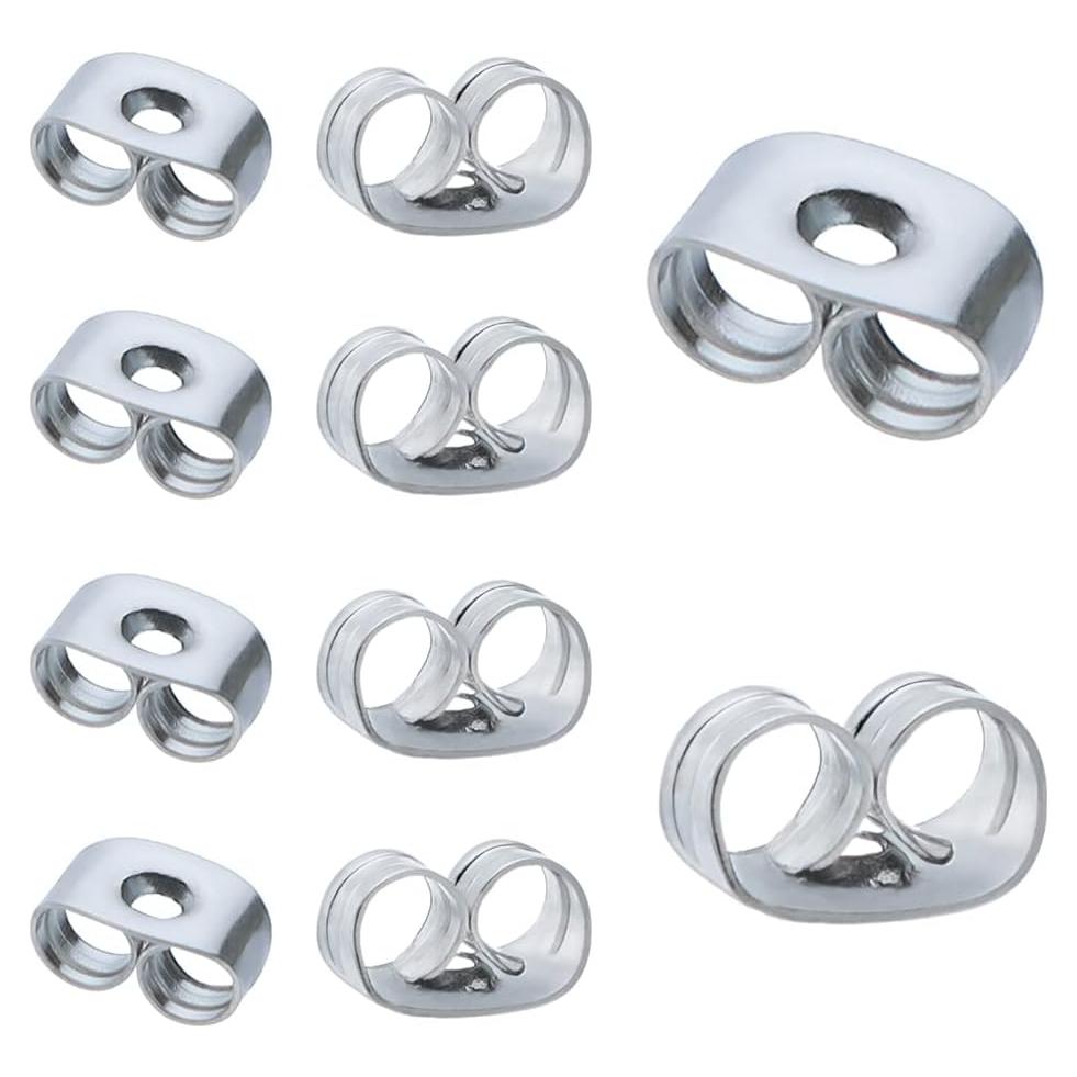 300 Piezas Respaldo de Aretes Mariposa Chunney Acero Inoxidable