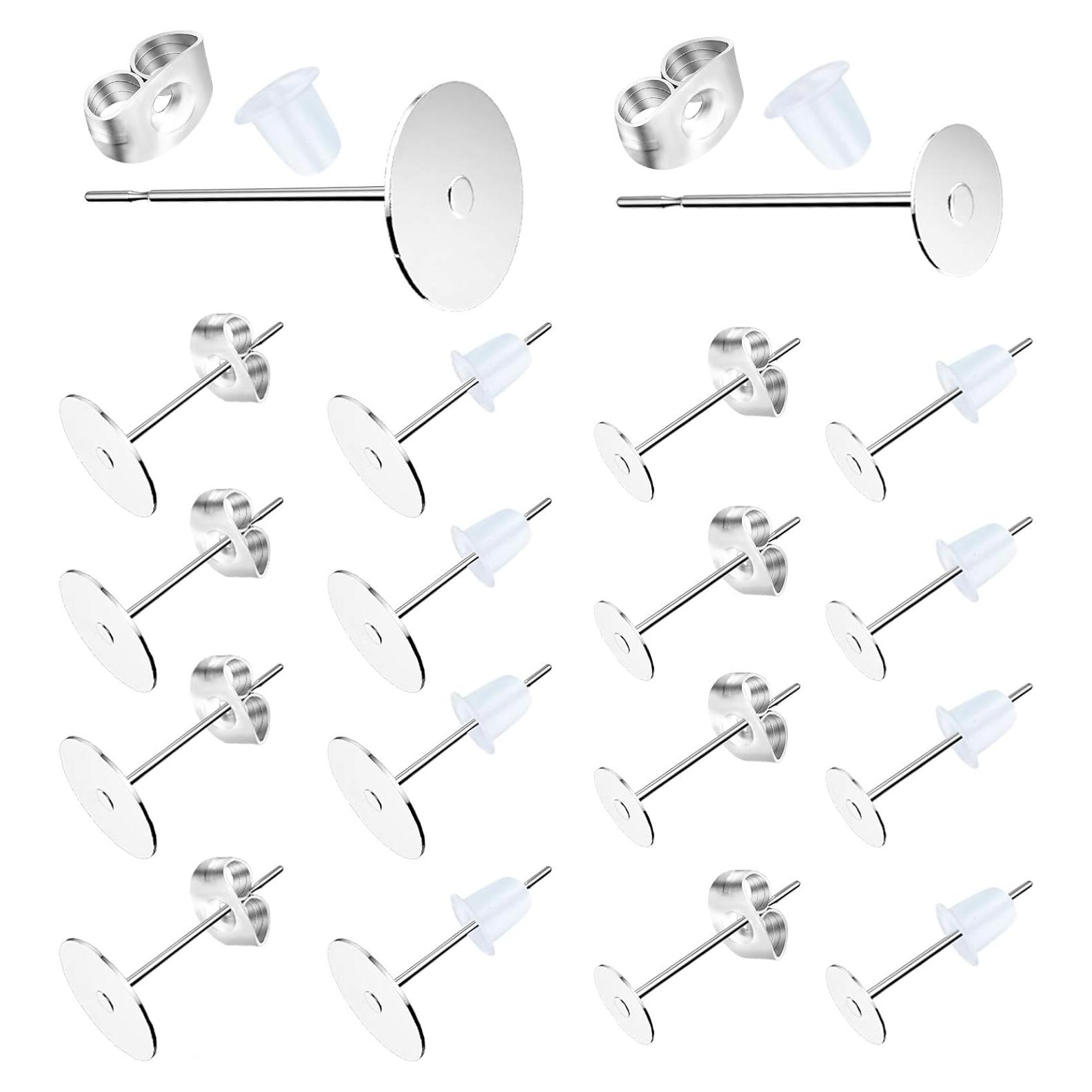 Pines de Aretes de Acero Inoxidable VERACT 500 Piezas 4mm 6mm