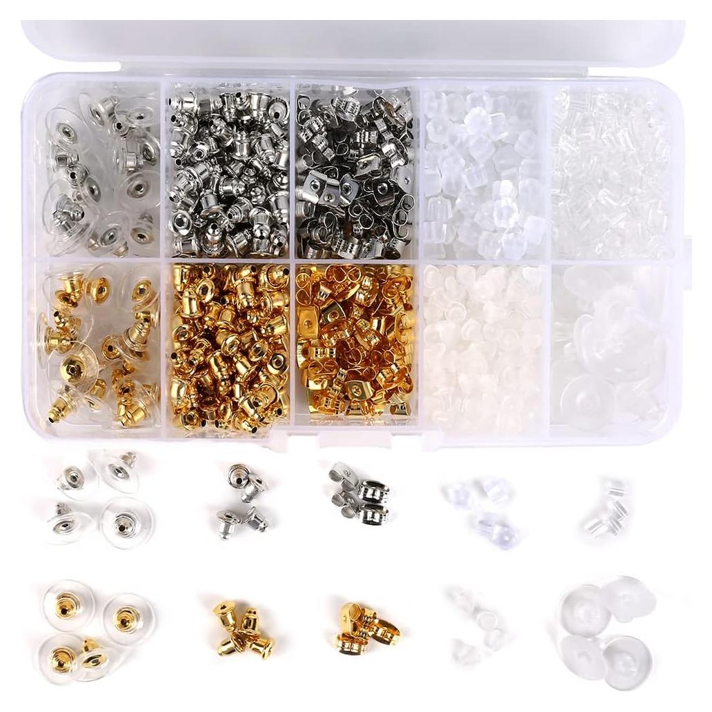 Kit de 1040 Respaldos de Pendientes BetyBedy - 10 Estilos