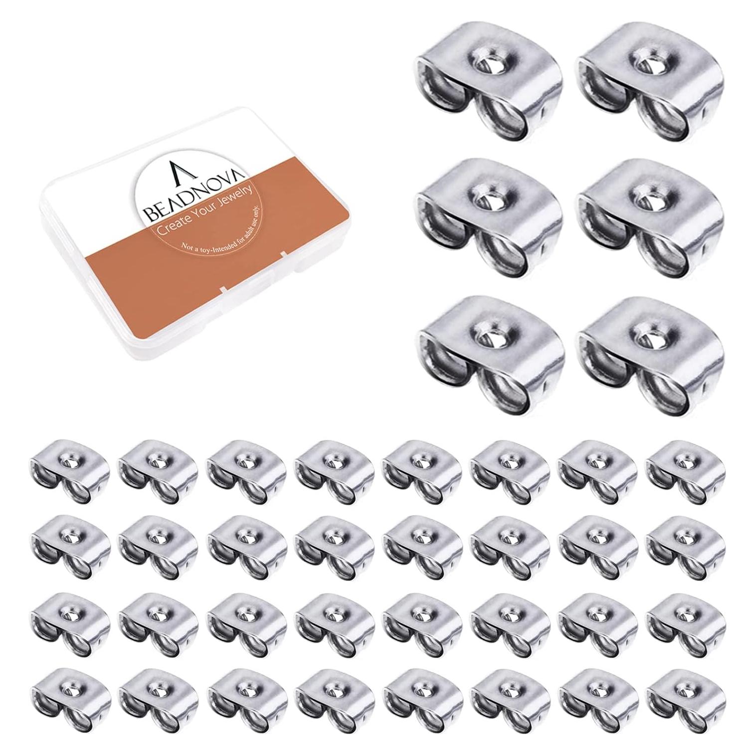 BEADNOVA 400 Respaldo de Aretes Acero Inoxidable Hipoalergénico