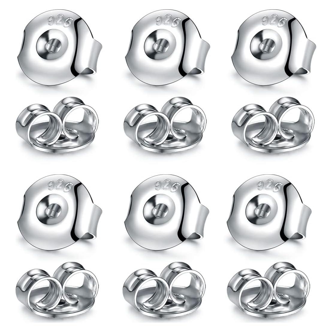 Resortes de Aretes Ajustables Catinee Plata Esterlina 6 Pares