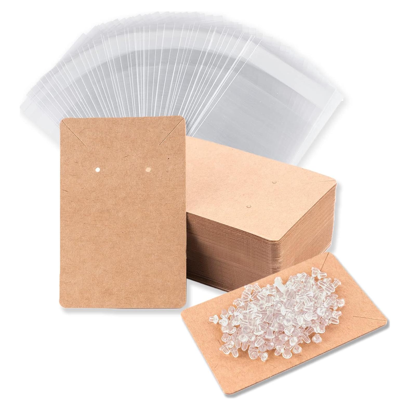 Set de Tarjetas para Pendientes BOOMIBOO - 100 Tarjetas, 200 Respaldo, 100 Bolsas