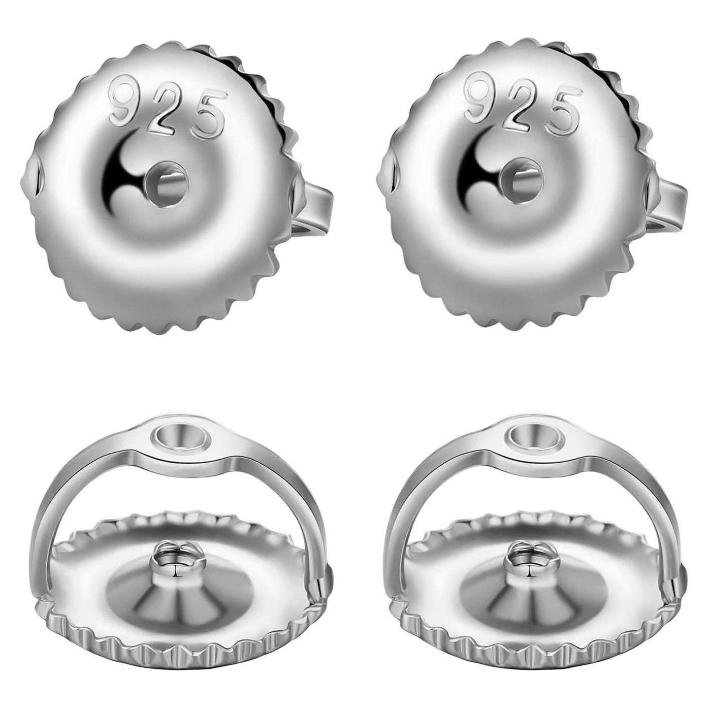 2 Pares de Respaldos de Aretes de Tornillo Kouley 6mm Hipoalergénicos