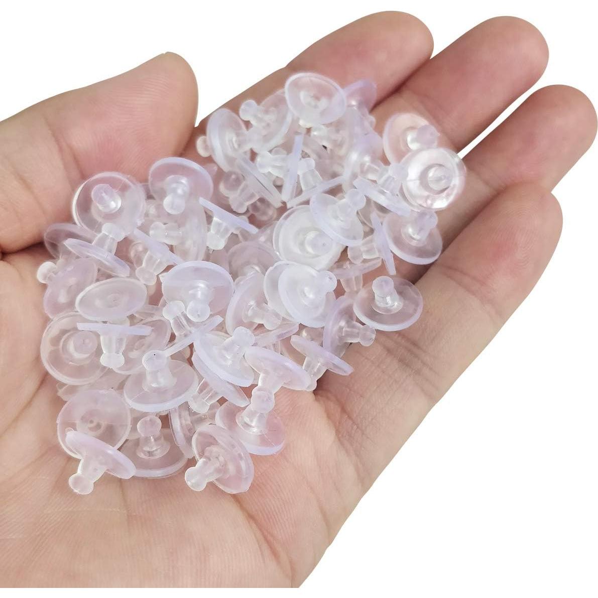 Resortes de Aretes de Silicona TTSAM - 100 Piezas Transparentes