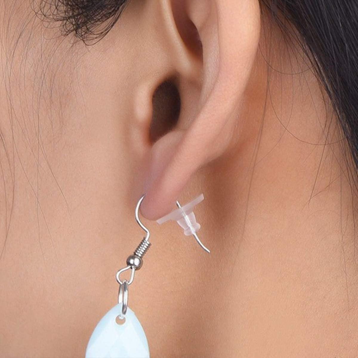 Resortes de Aretes de Silicona TTSAM - 100 Piezas Transparentes