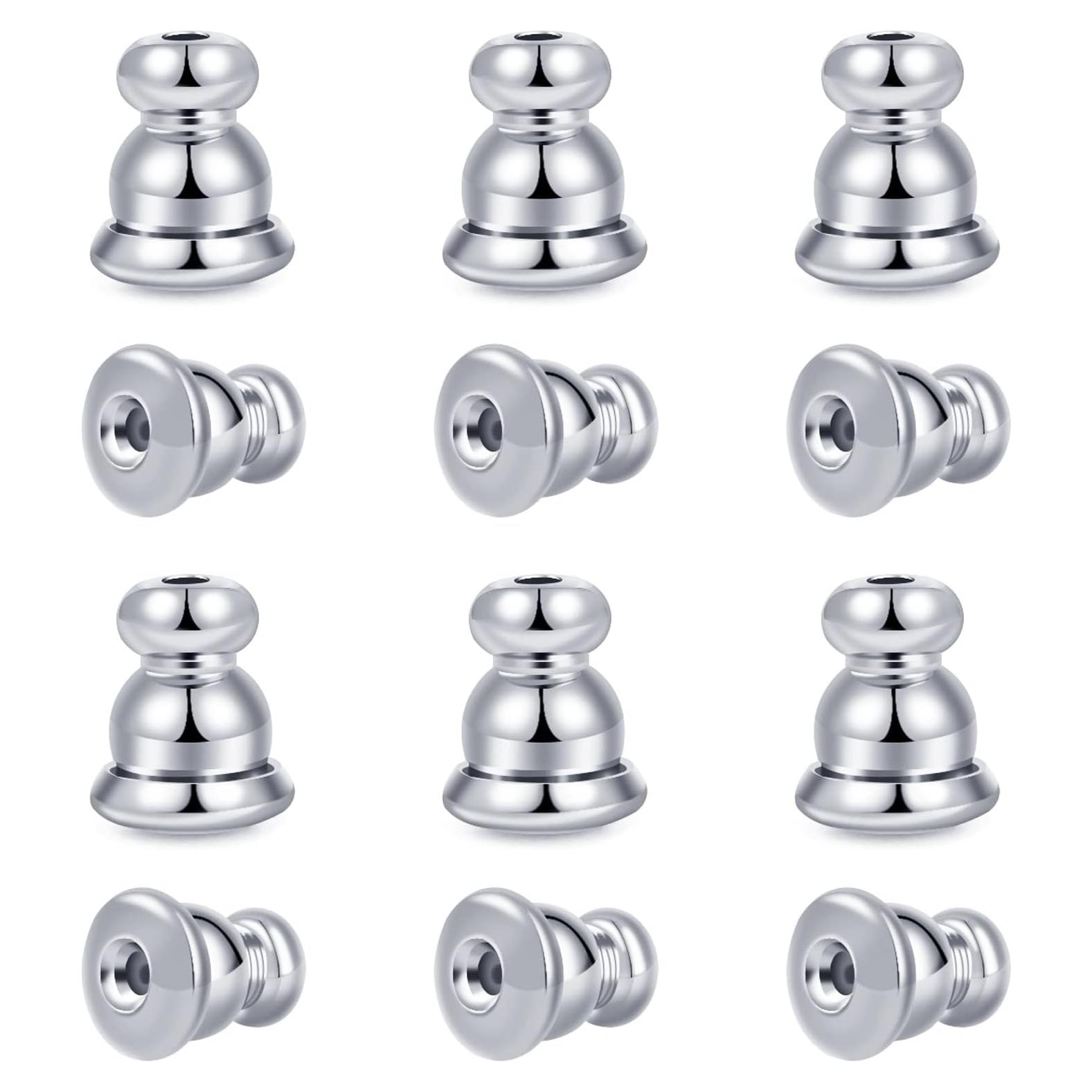 Cierres de Aretes de Seguridad LOADR Plata 925 Hipoalergénicos (6 Pares)