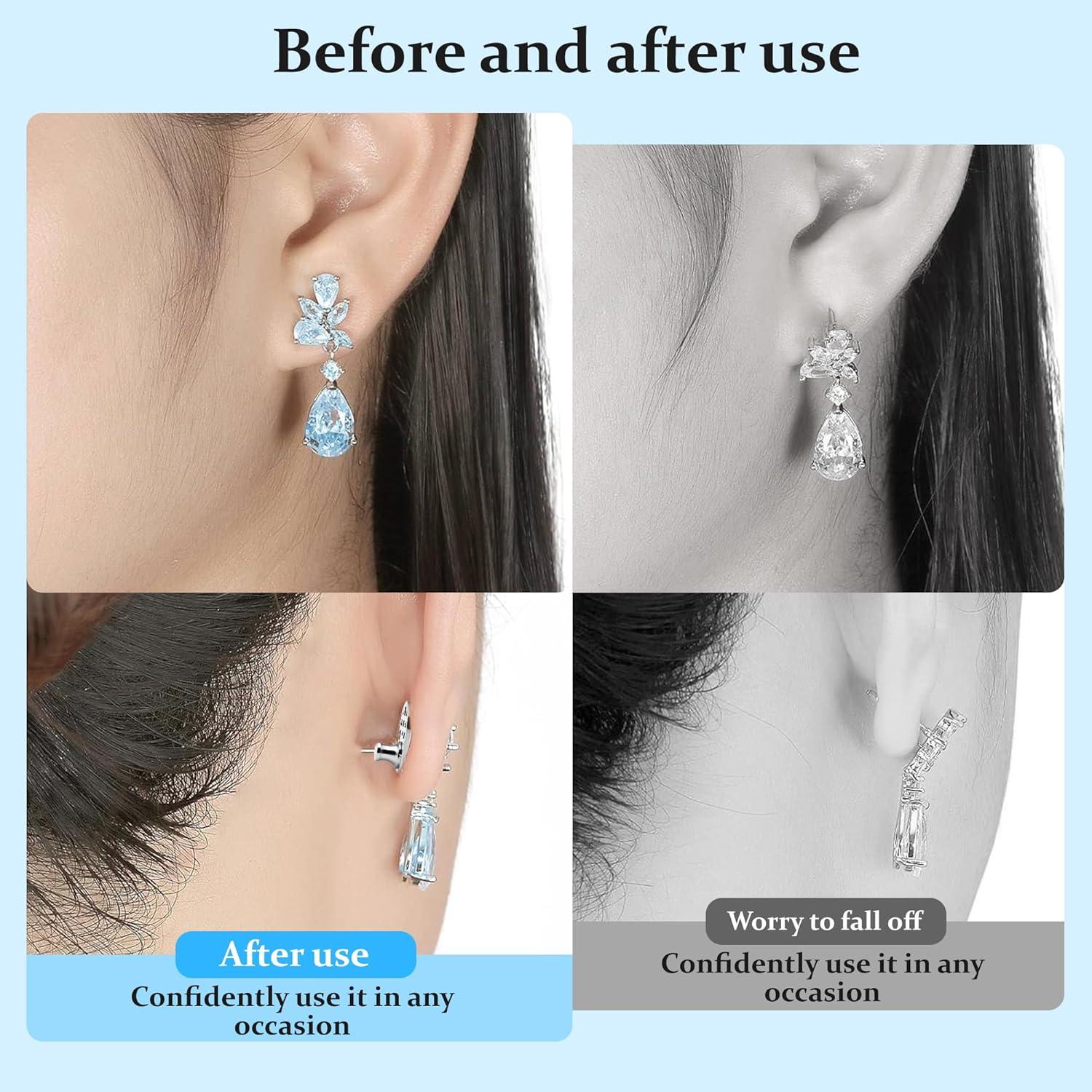 Respaldo de Pendientes Aeloer 4 Pcs Oro Plata Malla Hipoalergénico