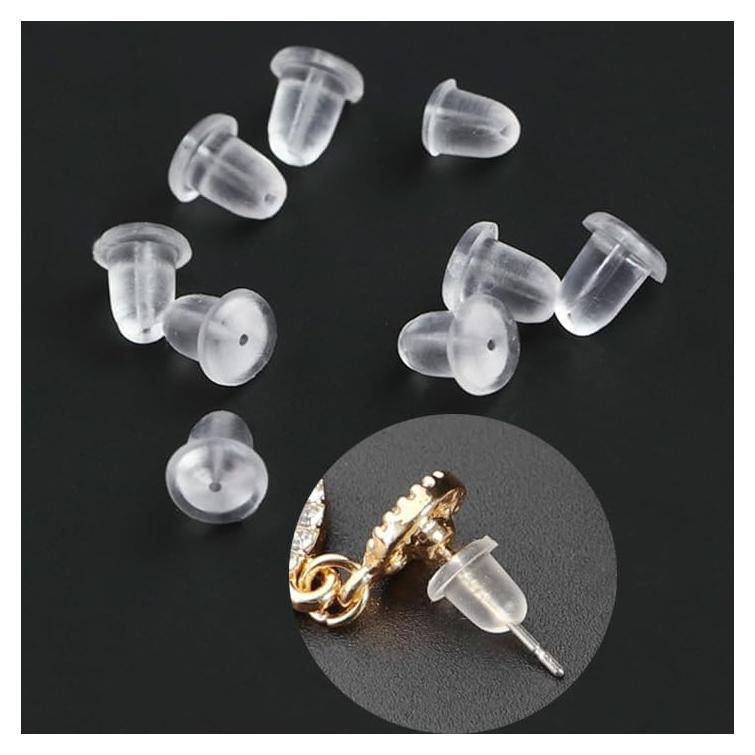 200 Respaldo de Aretes de Silicona Zocita Transparentes 0.51 cm