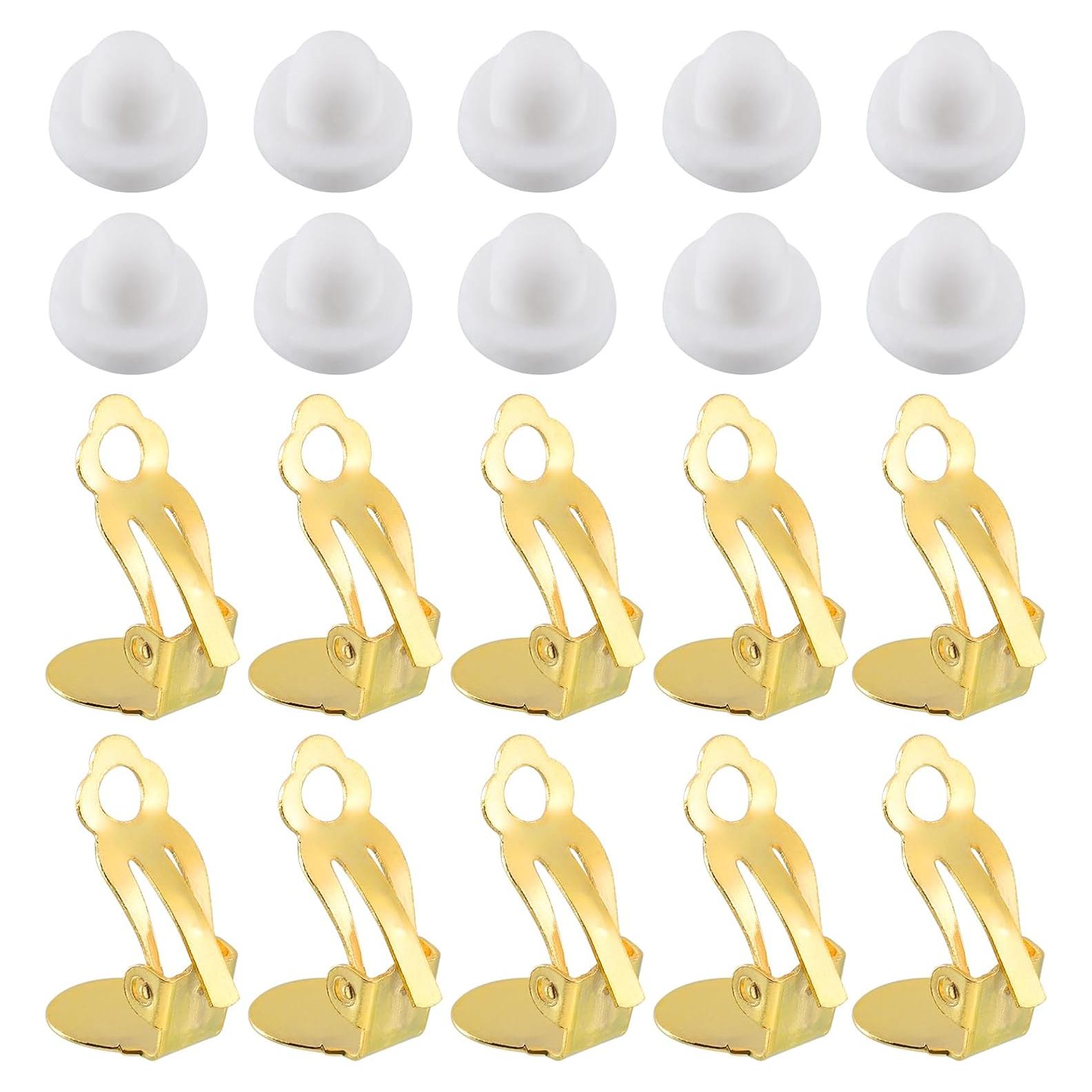 Convertidor de Pendientes Clip-on uxcell 20 Piezas Oro Imitación