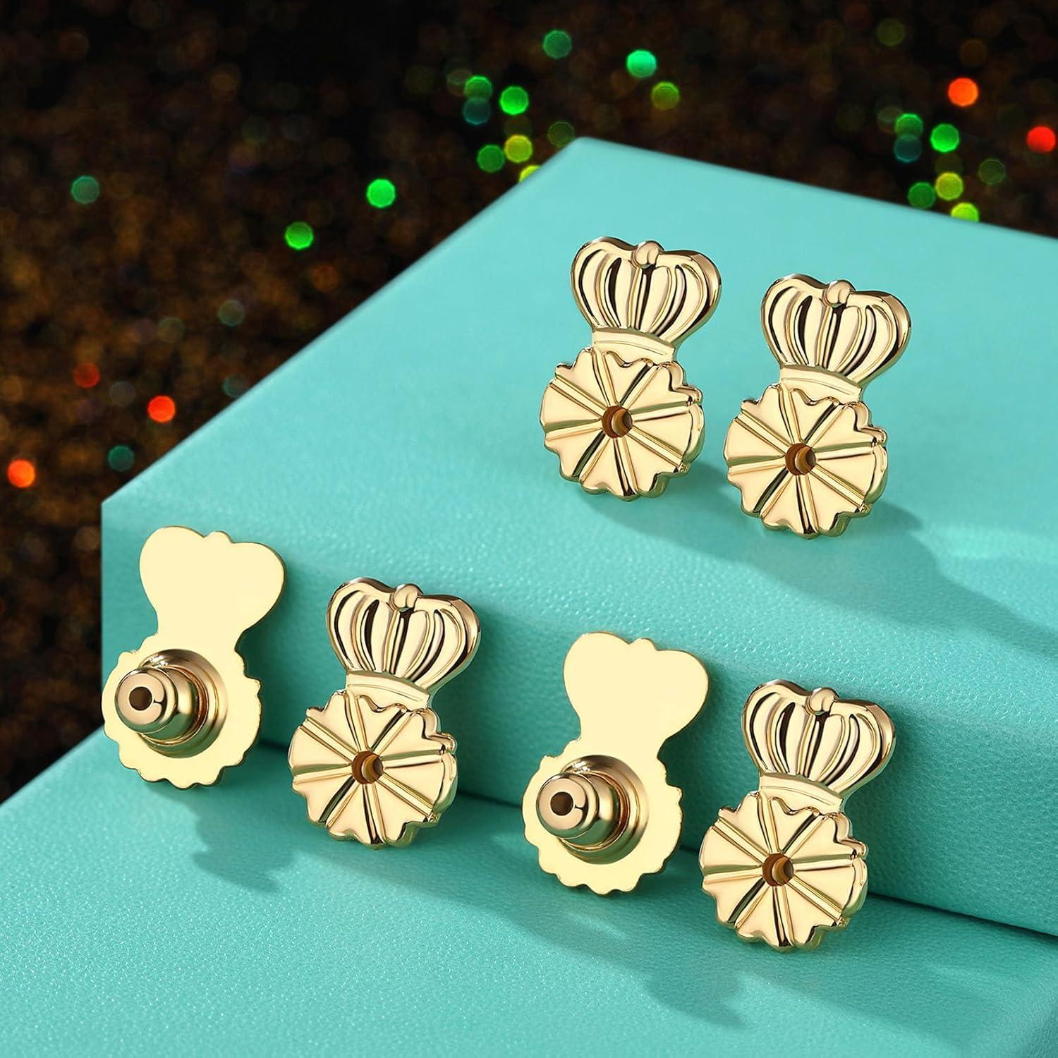 Respaldos de Aretes HAZIFES 6 Pcs Oro 18K Silicona