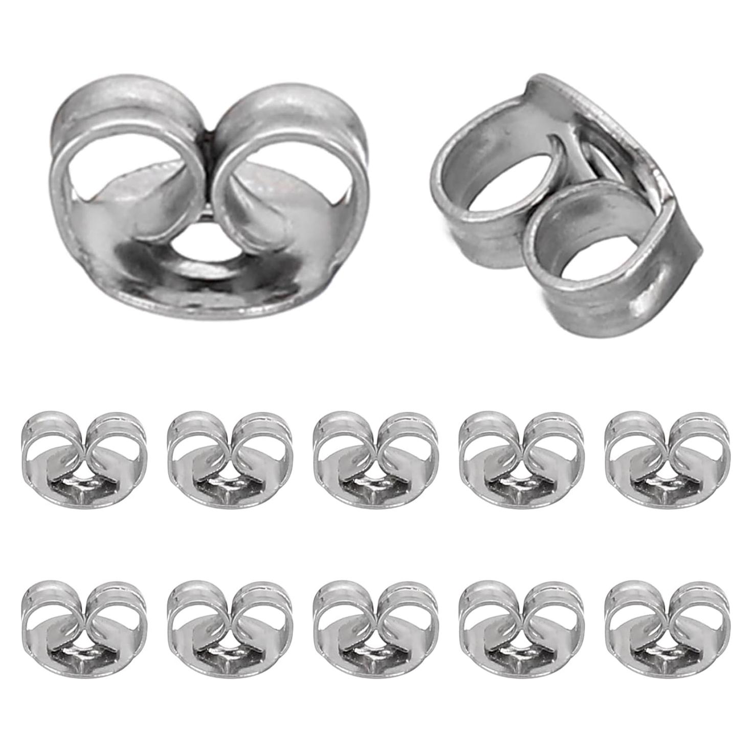 Respaldos de Aretes Hipoalergénicos PATIKIL 12 Pcs Titanio 5x4.5mm