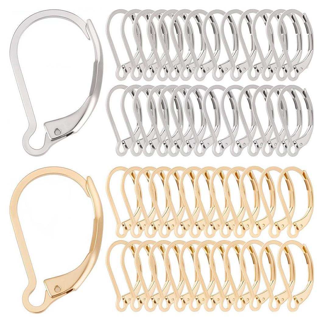 Ganchos de Pendientes de Palanca SUNNYCLUE 100Pcs Acero Inoxidable