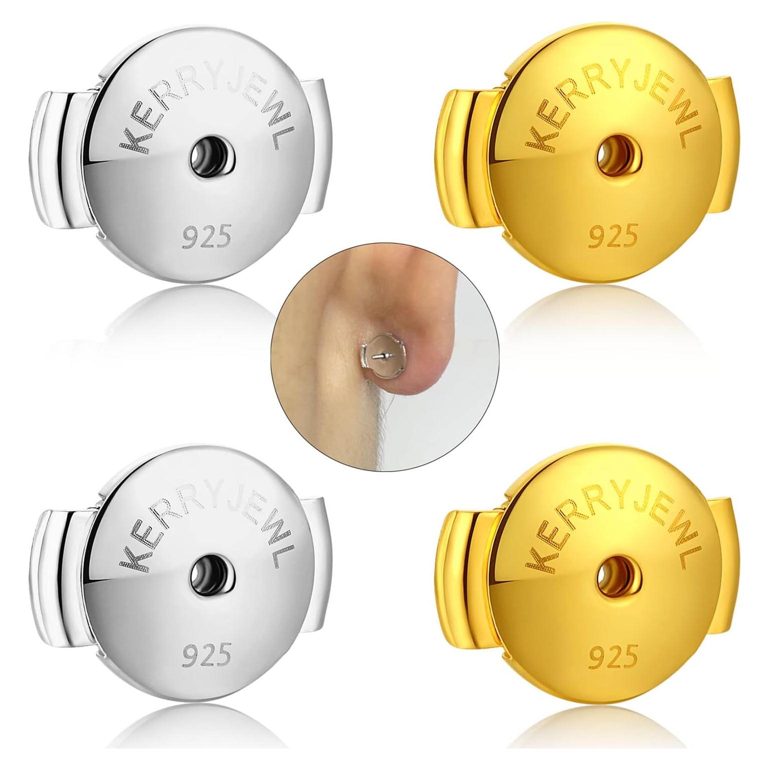 Cierres de Aretes Hipoalergénicos Kerryjewl Plata 925 14K