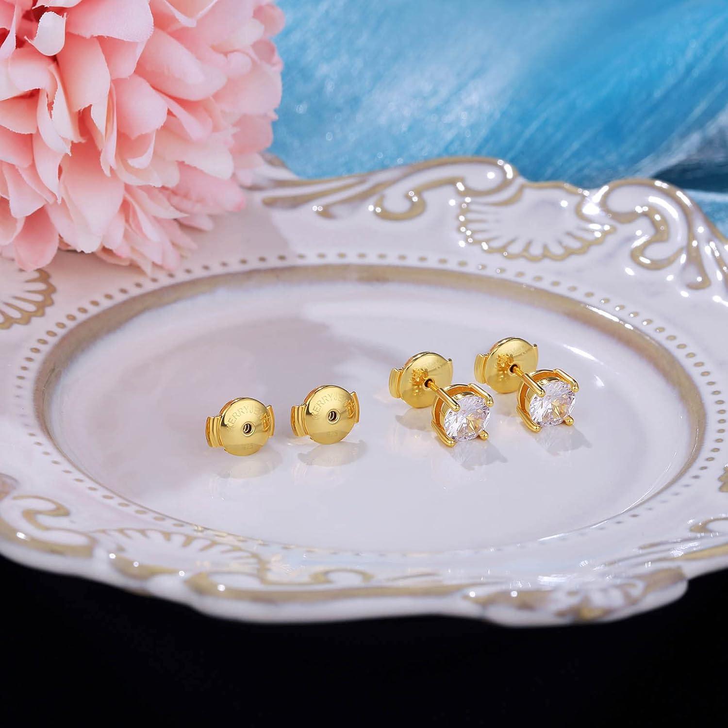 Cierres de Aretes Hipoalergénicos Kerryjewl Plata 925 14K