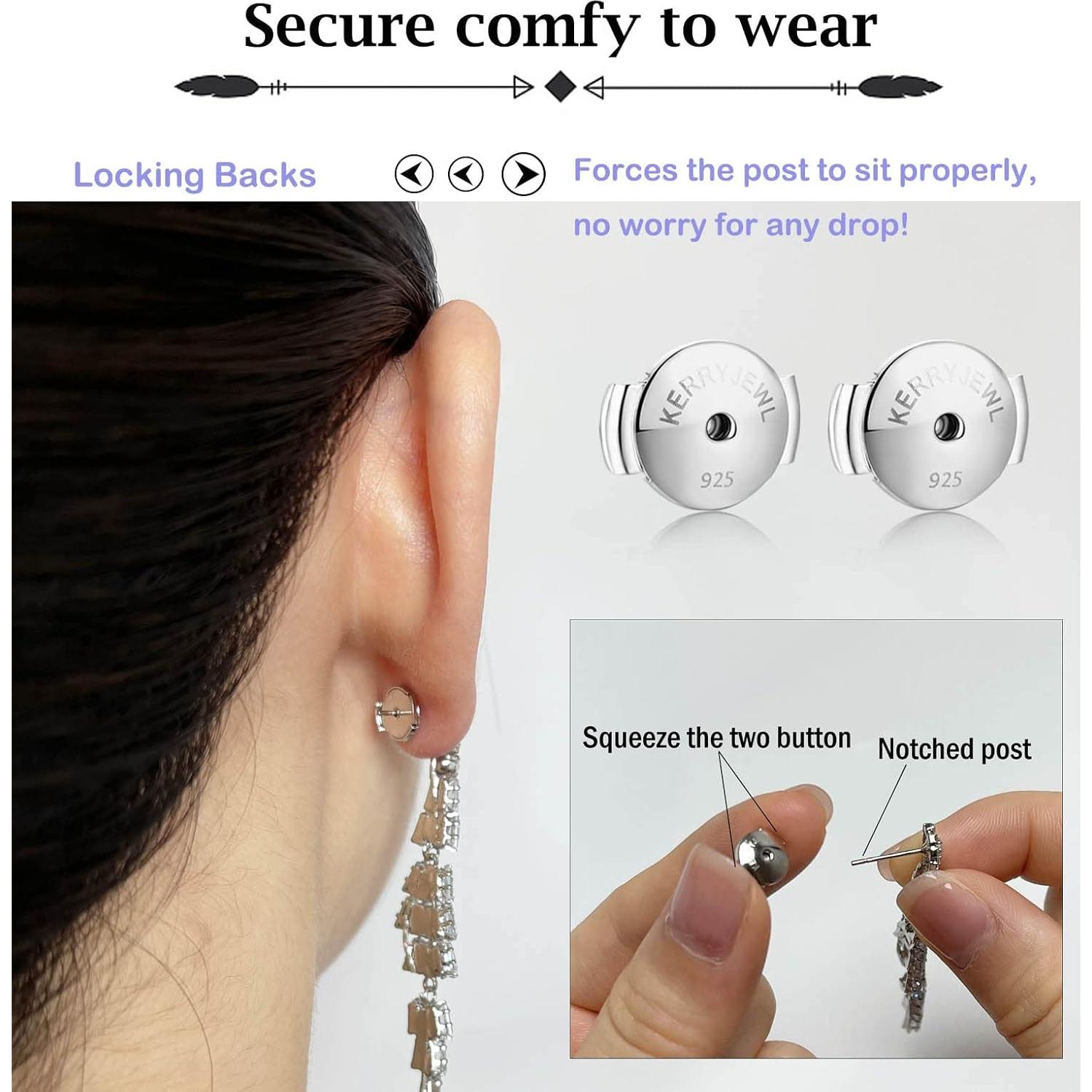 Cierres de Aretes Hipoalergénicos Kerryjewl Plata 925 14K