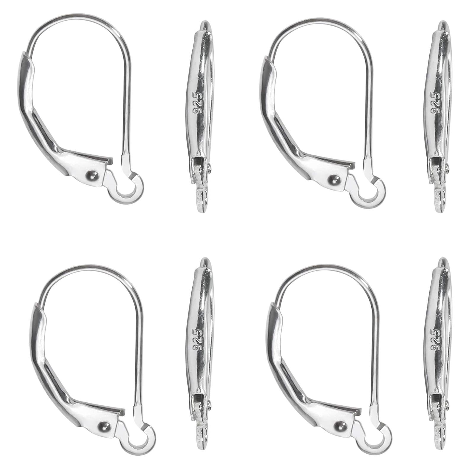 Ganchos de Pendientes Franceses TOAOB Plata Esterlina 925 8 Piezas