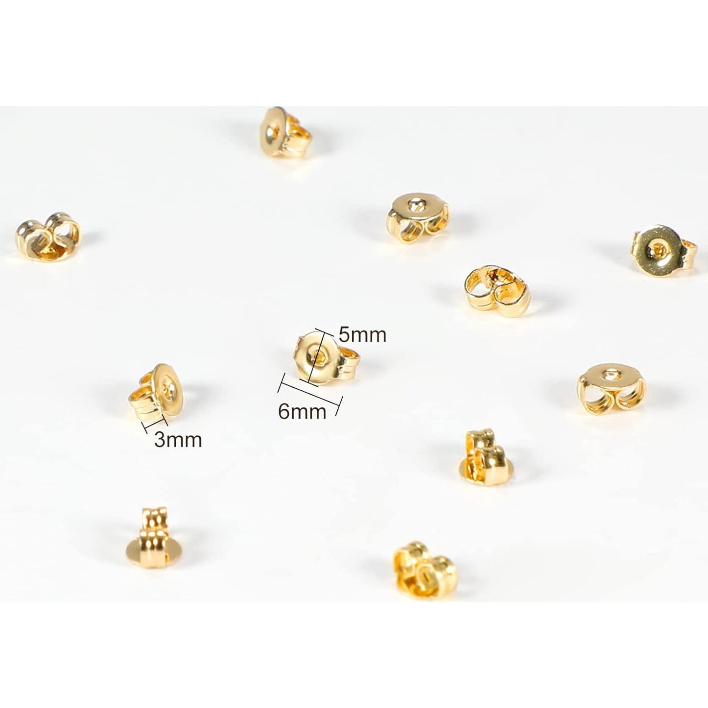 Respaldo de Pendientes Dorados Tasodin 12pcs Acero Inoxidable