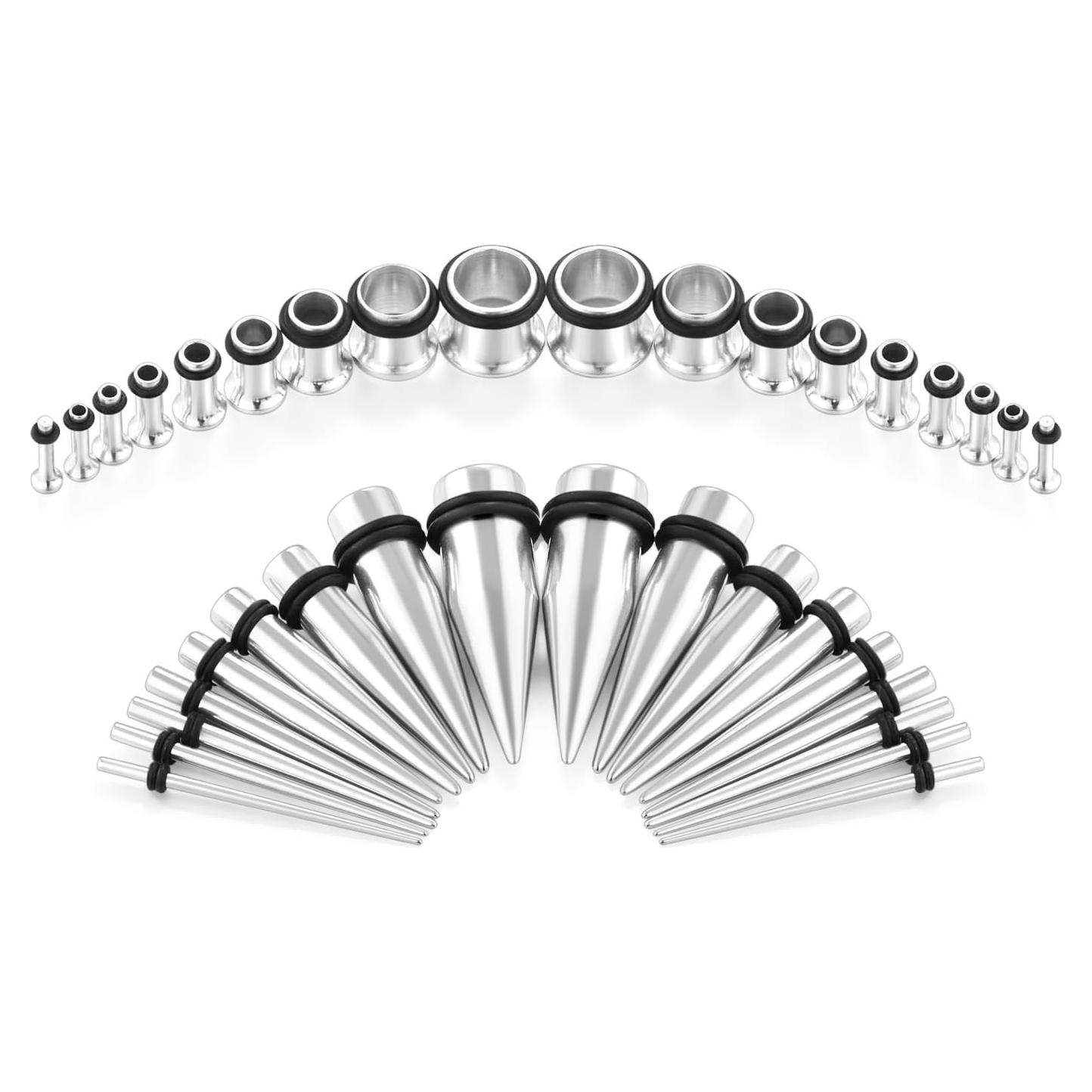 Kit de Estiramiento de Orejas 36 pcs Acero Quirúrgico VCMart