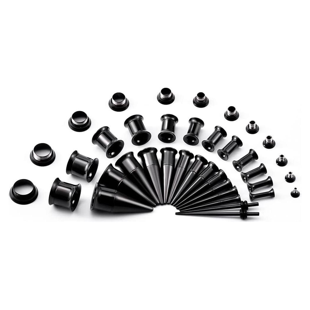 Kit de Estiramiento de Orejas TBOSEN 36PCS Acero Inoxidable 14G-00G