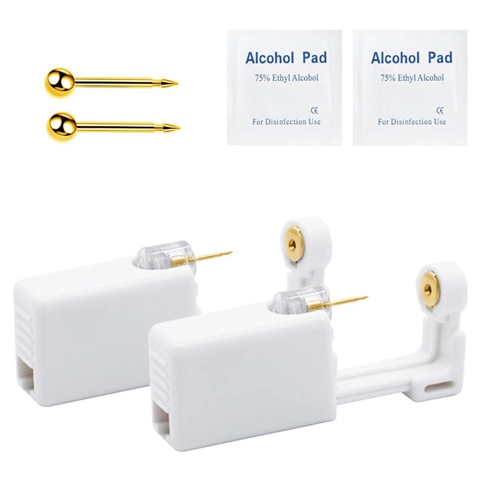 Kit de Perforación de Orejas Psaakon 2 Piezas con Aretes 3mm