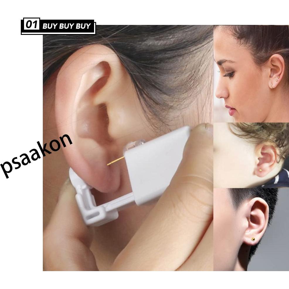 Kit de Perforación de Orejas Psaakon 2 Piezas con Aretes 3mm