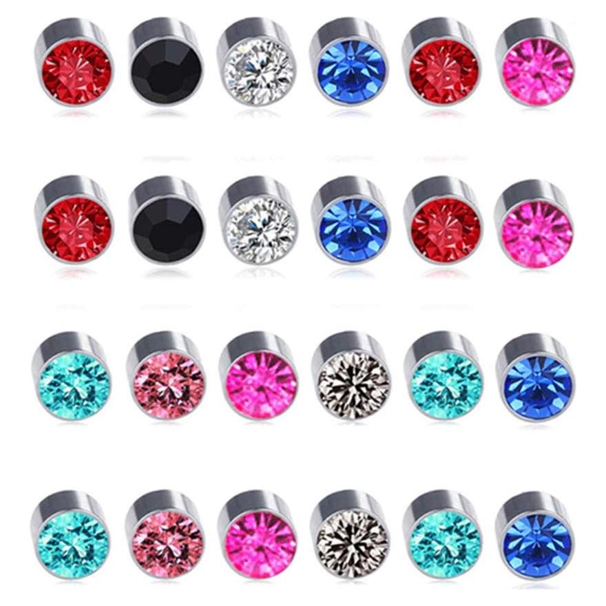 Pendientes Magnéticos Spiritlele - 12 Pares de Strass 6mm