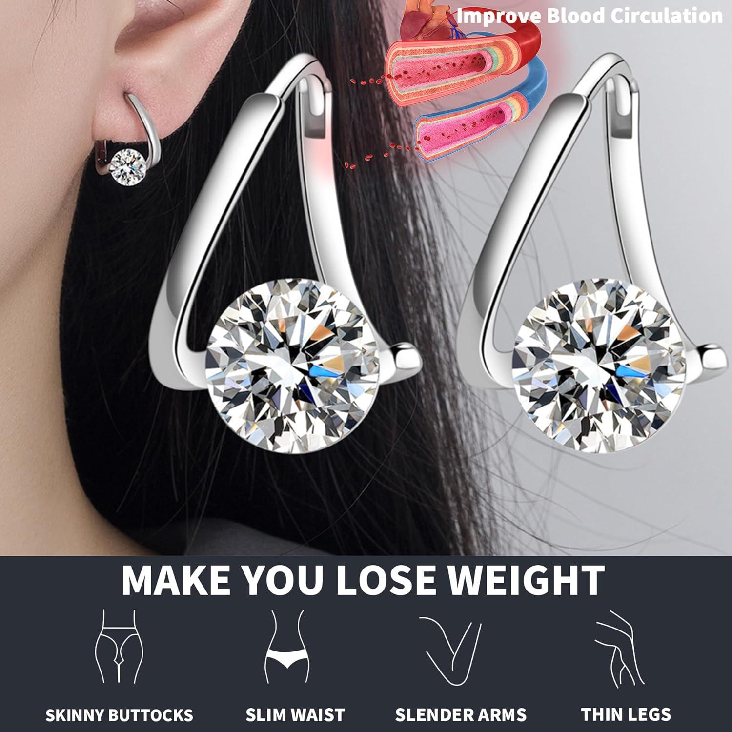 Pendientes de Germanio Lymphvity para Mujeres - 2 Pares Oro y Plata