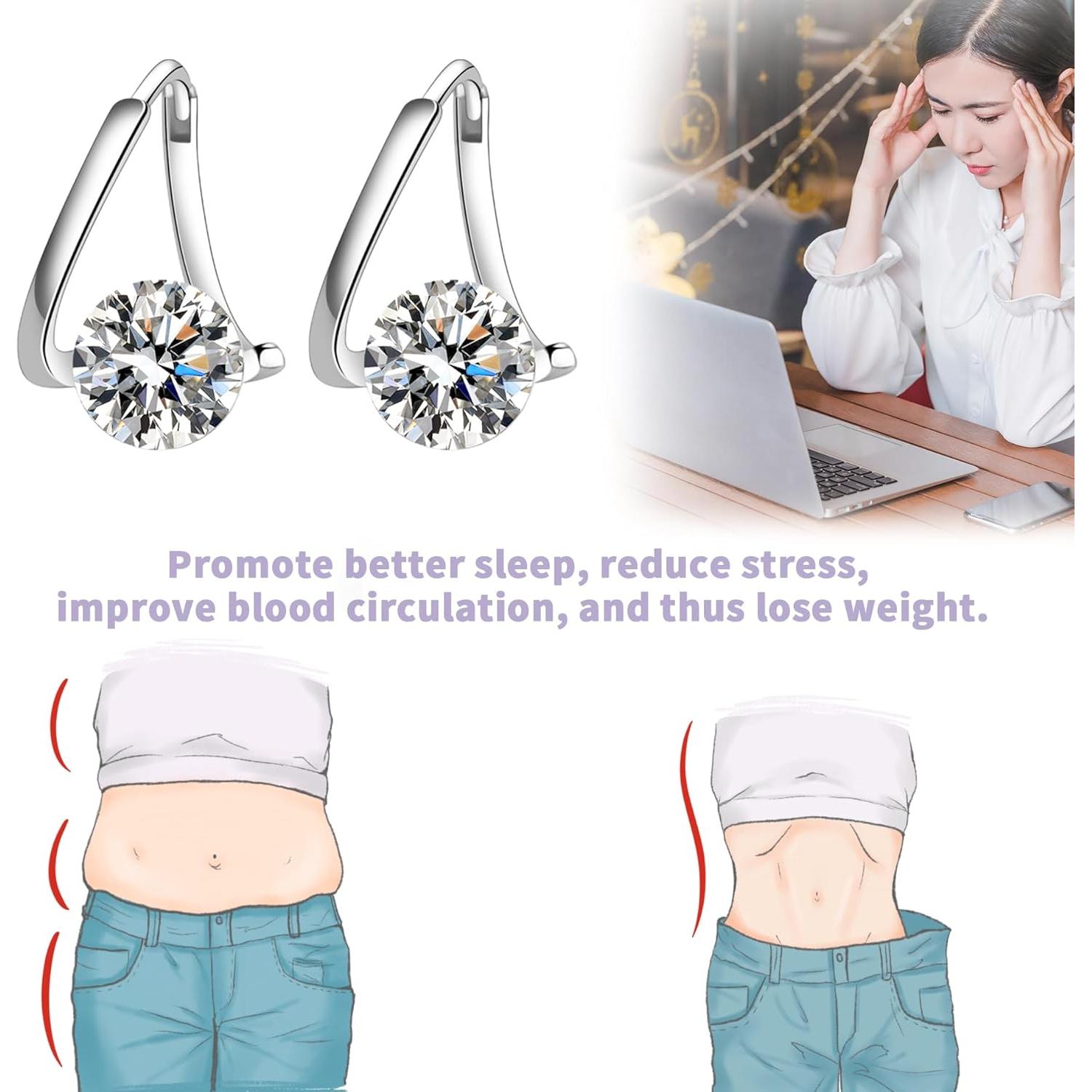 Pendientes de Germanio Lymphvity para Mujeres - 2 Pares Oro y Plata