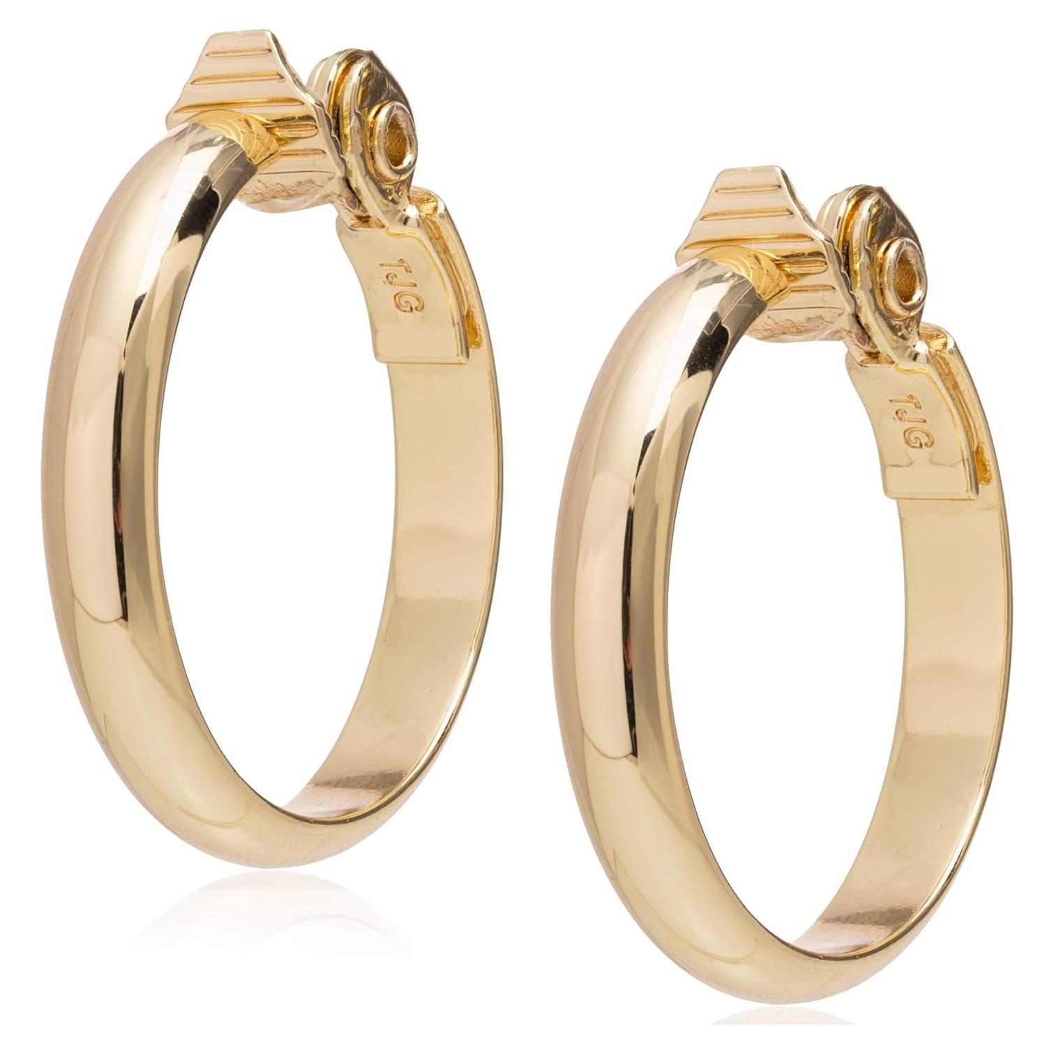 Pendientes de Aro Clip Anne Klein Dorados 3.05 cm