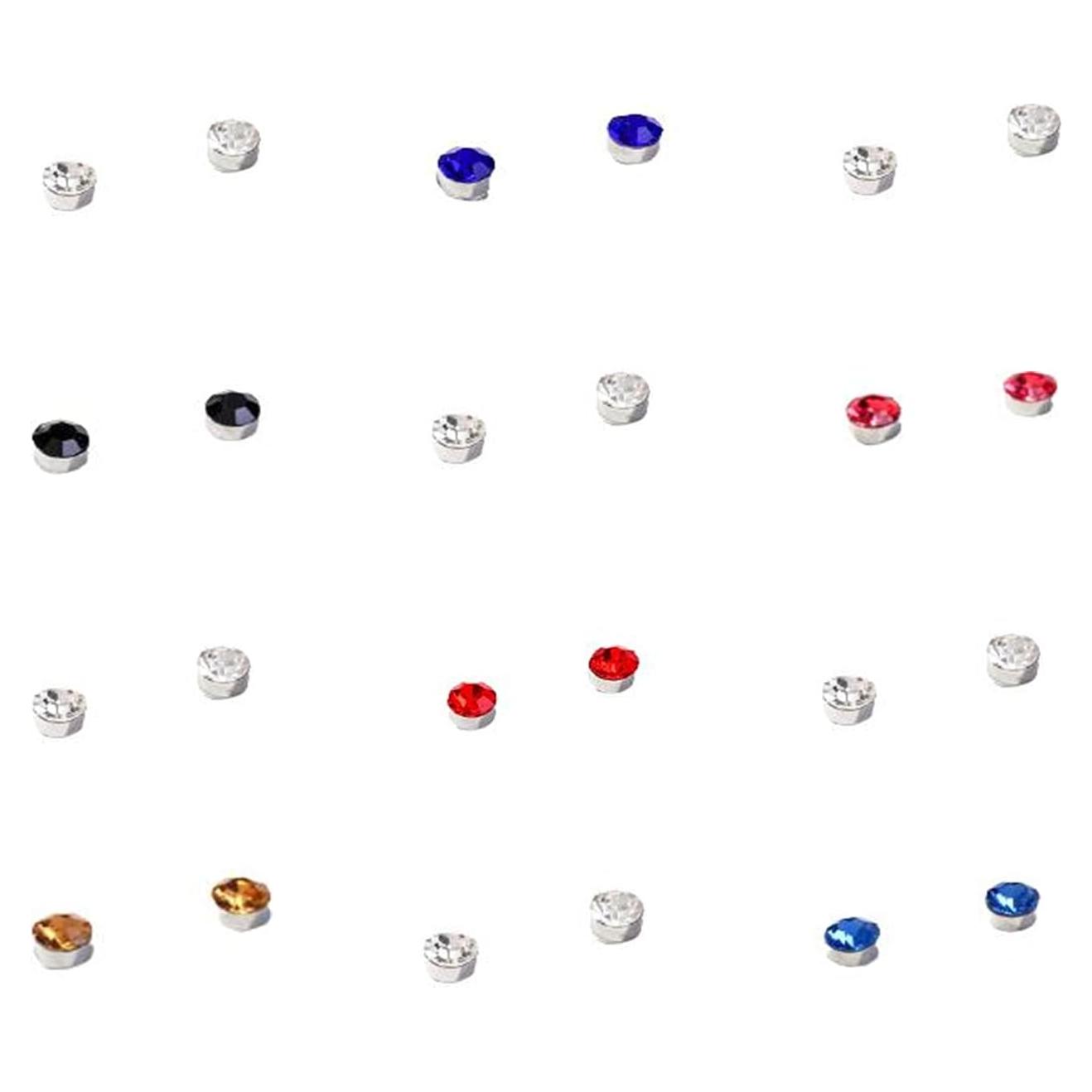 Pendientes Magnéticos de Cristal NC 24 Pcs 4mm Sin Perforación