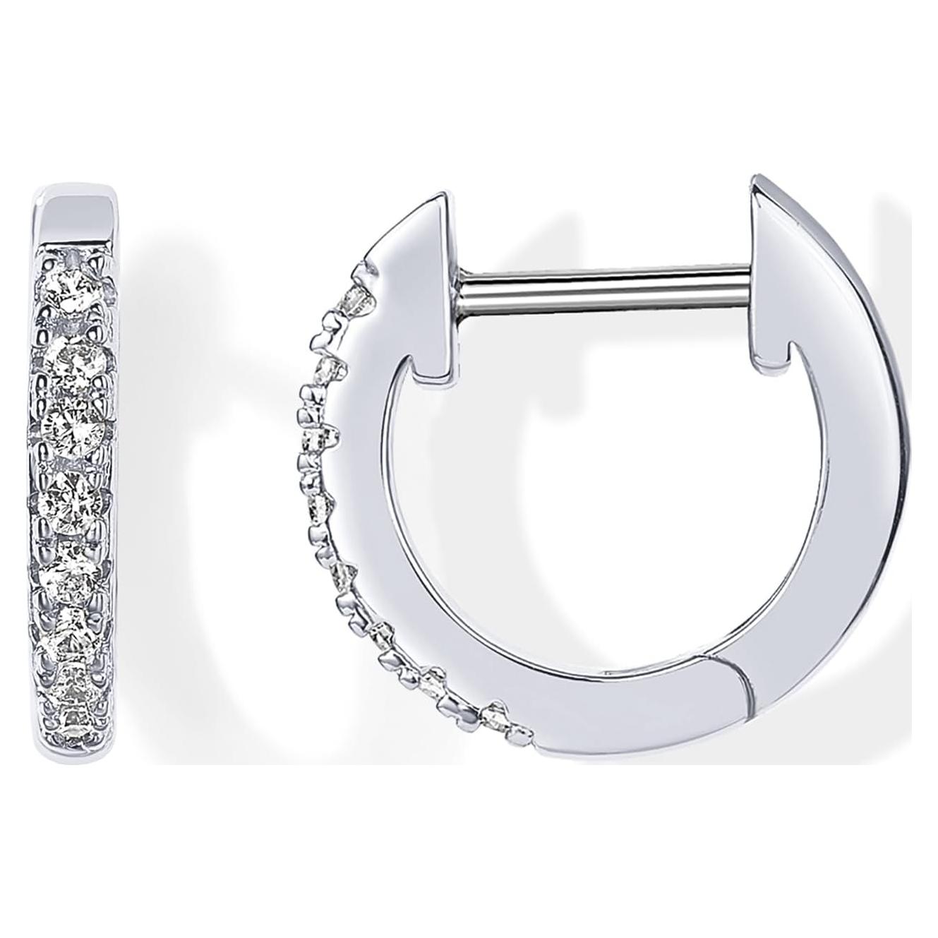 Pendientes de Aro de Zirconia Cubica PAVOI Baño de Oro 14K