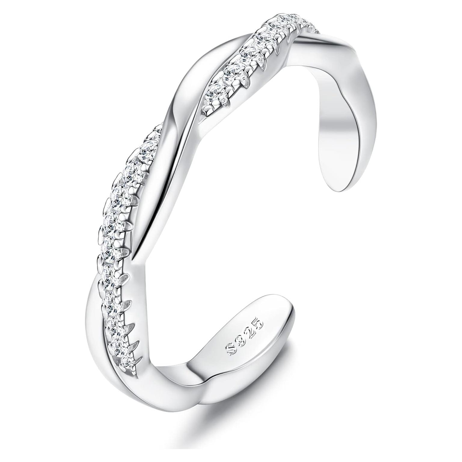 Anillos de Dedo de Plata Esterlina 925 Fiasaso Ajustables