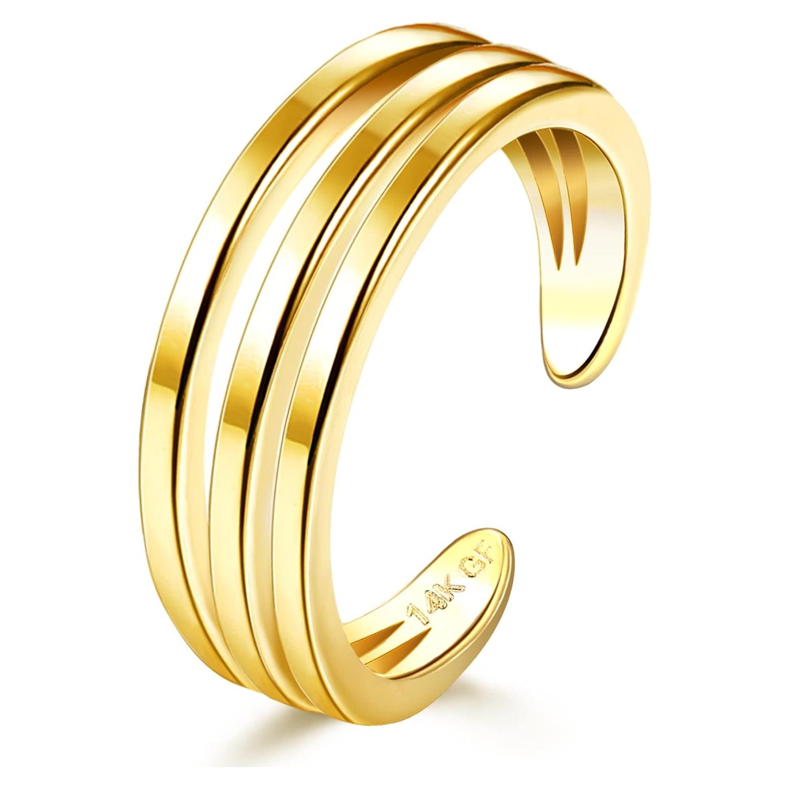 Anillos de Tobillo de Oro Relleno 14K Ajustables para Mujeres