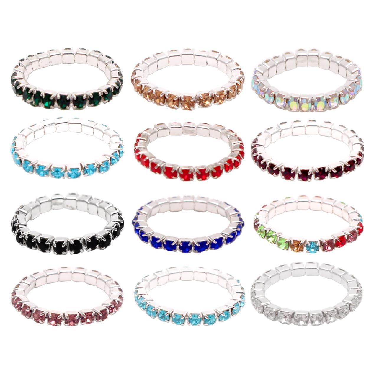 Anillos de Dedo Elástico 12 Pcs CELLOT - 12 Colores Brillantes