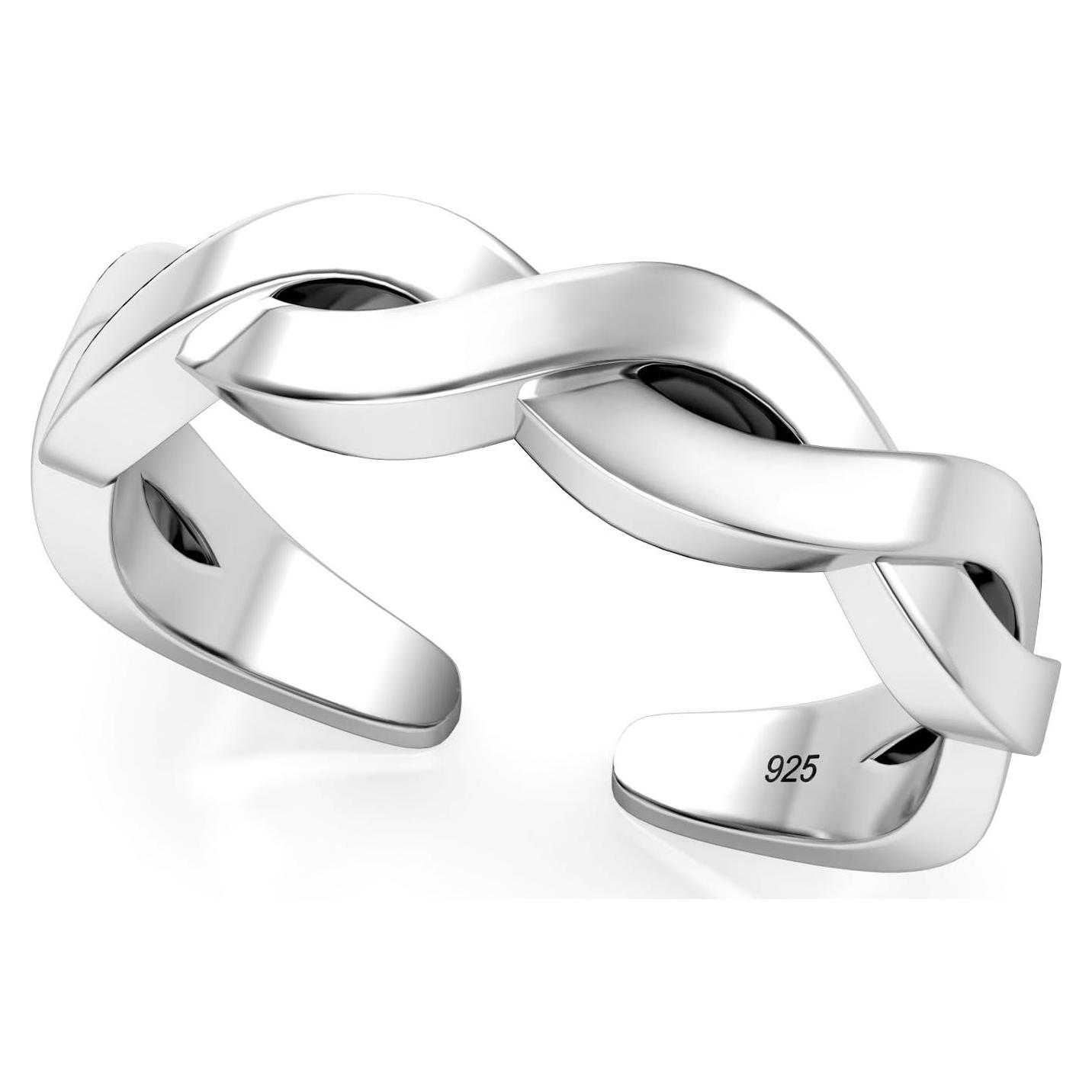 Anillo ajustable de nudo celta de plata esterlina 925