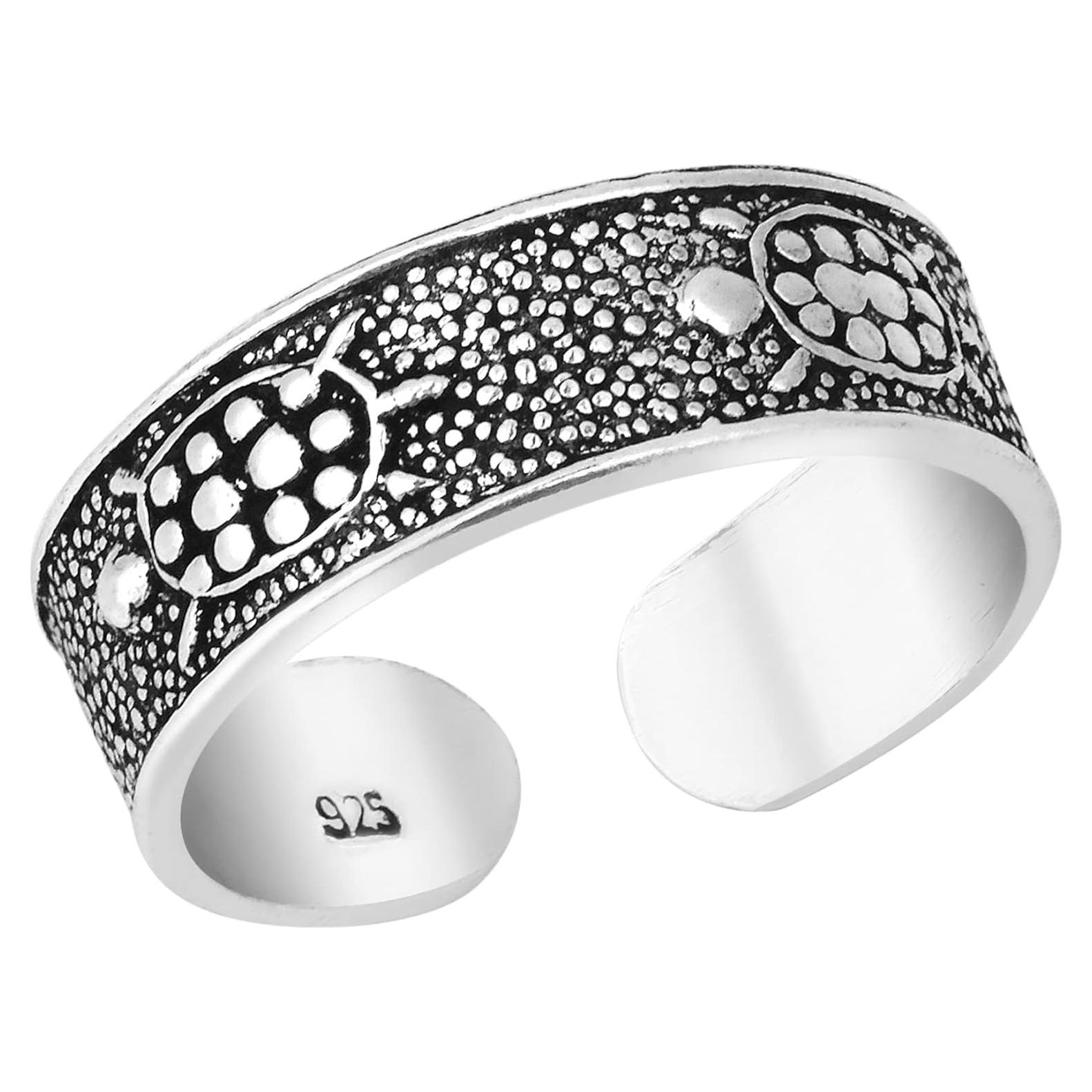 Anillo de Plata Esterlina AeraVida Tortuga Ajustable 5mm